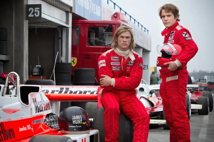 Daniel Brühl and Chris Hemsworth in Rush