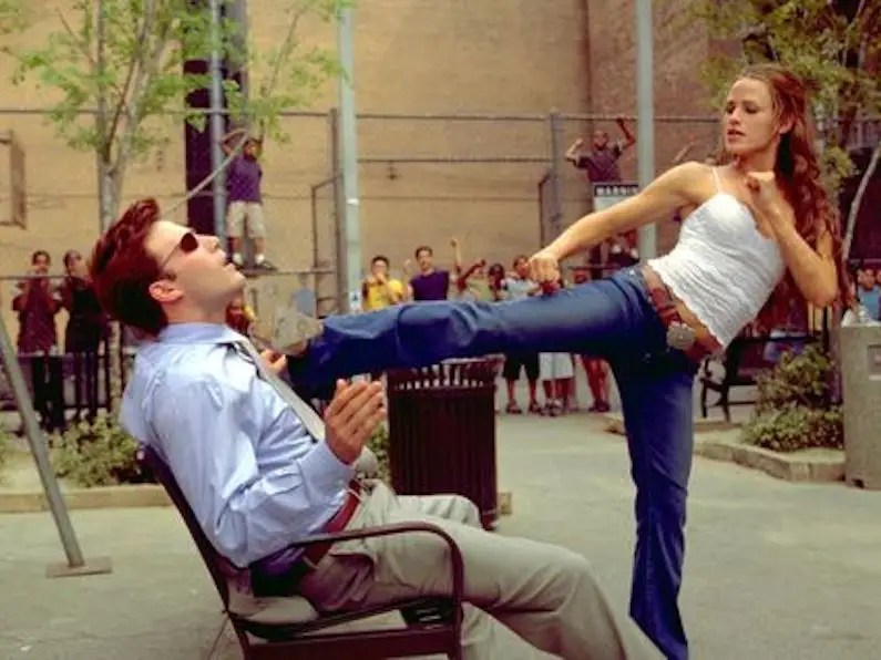 Ben Affleck as Matt Murdock and Jennifer Garner as Elektra in Daredevil