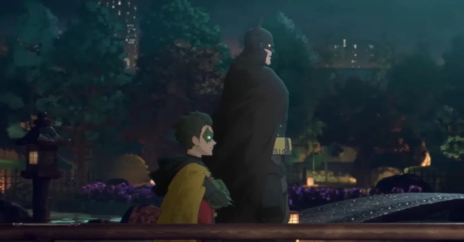 Robin and Batman are visible in the picture with a beautiful scenery in the background