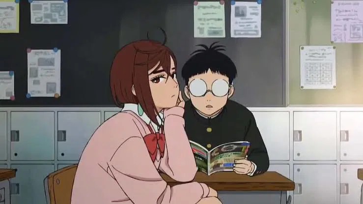 Momo and Okarun in the anime.