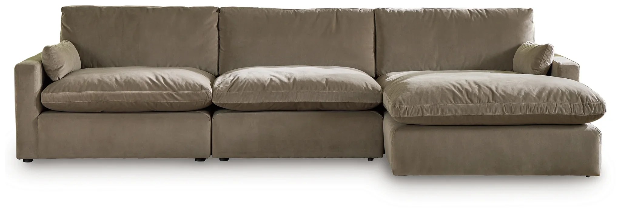 Sophie Cocoa 3Piece Sectional Sofa With Raf Corner Chaise