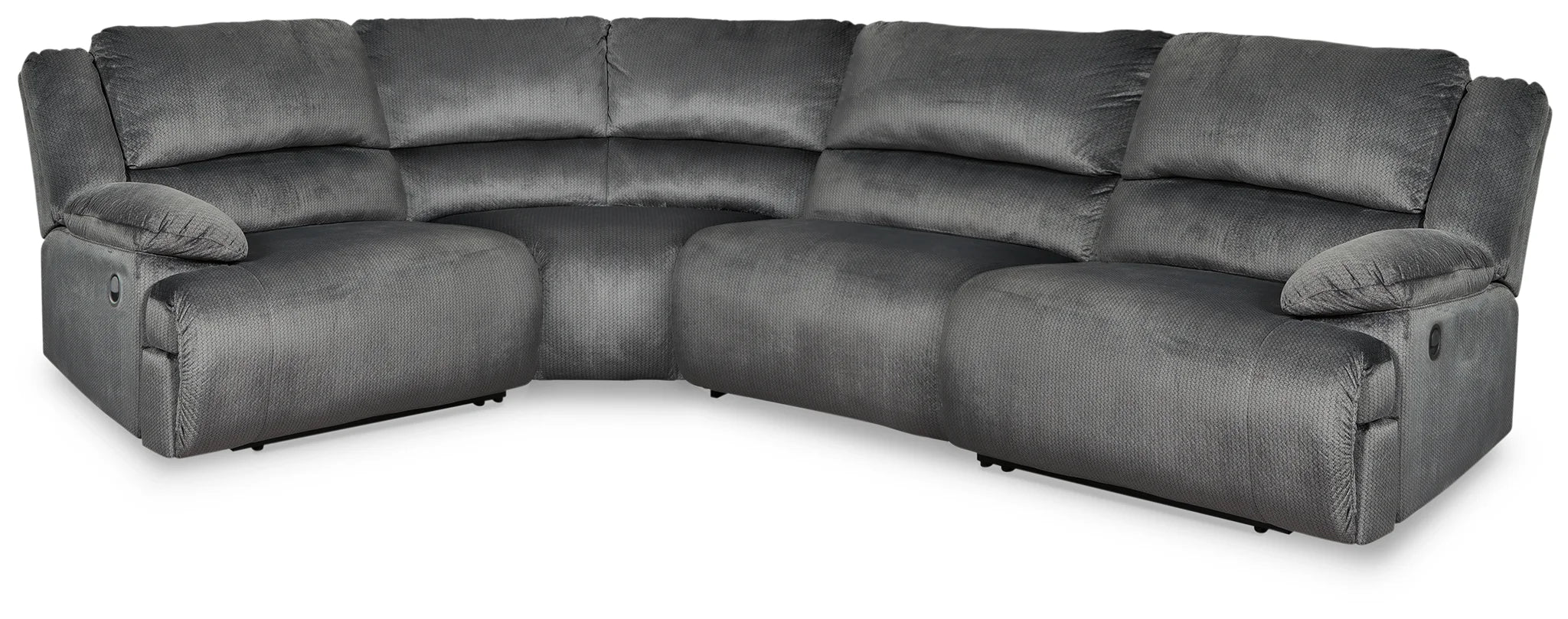 Clonmel Charcoal 4Piece Reclining Sectional Furniture Warehouse Ohio
