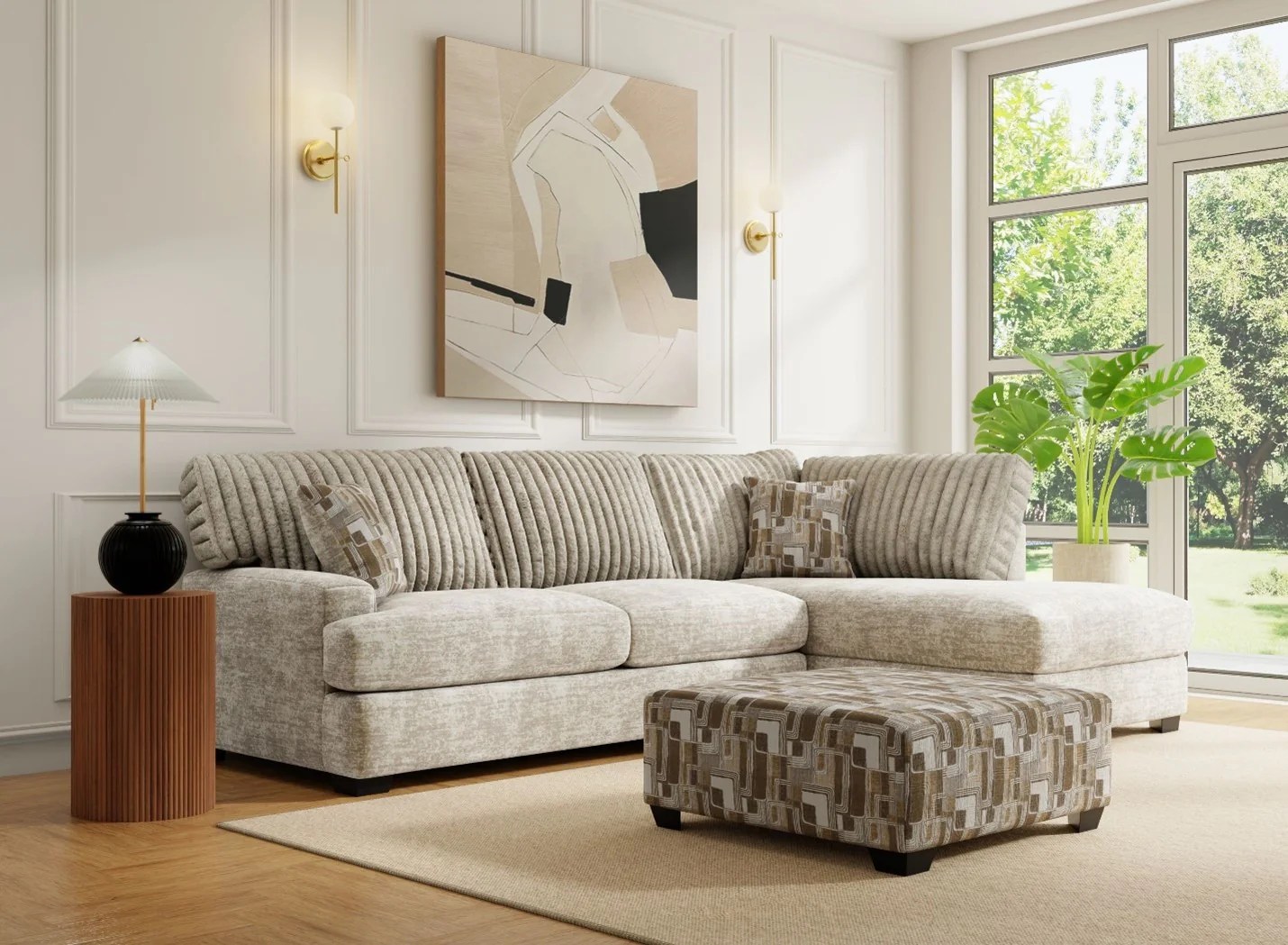 Minhas “Galactic Parchment” Sectional Furniture Warehouse Ohio