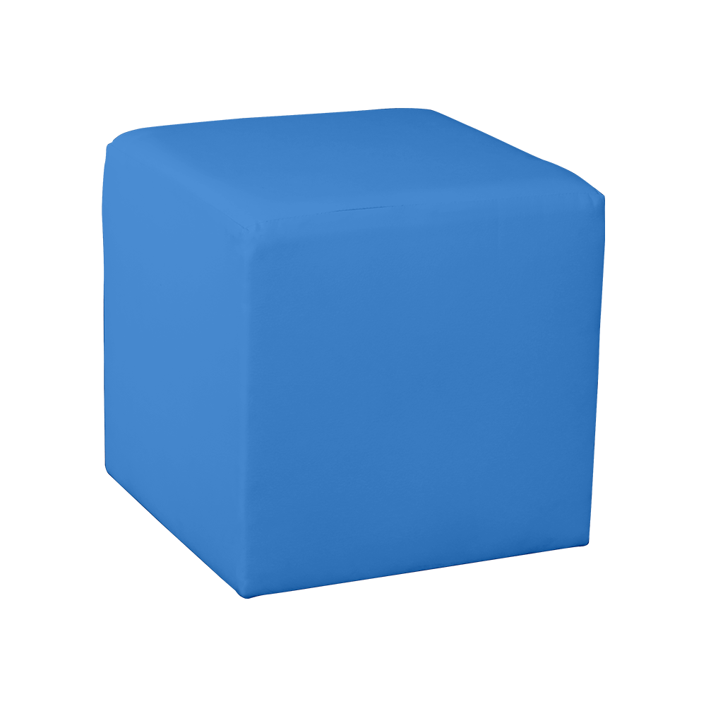 Square Cube Ottoman Blue FWR Rental Haus