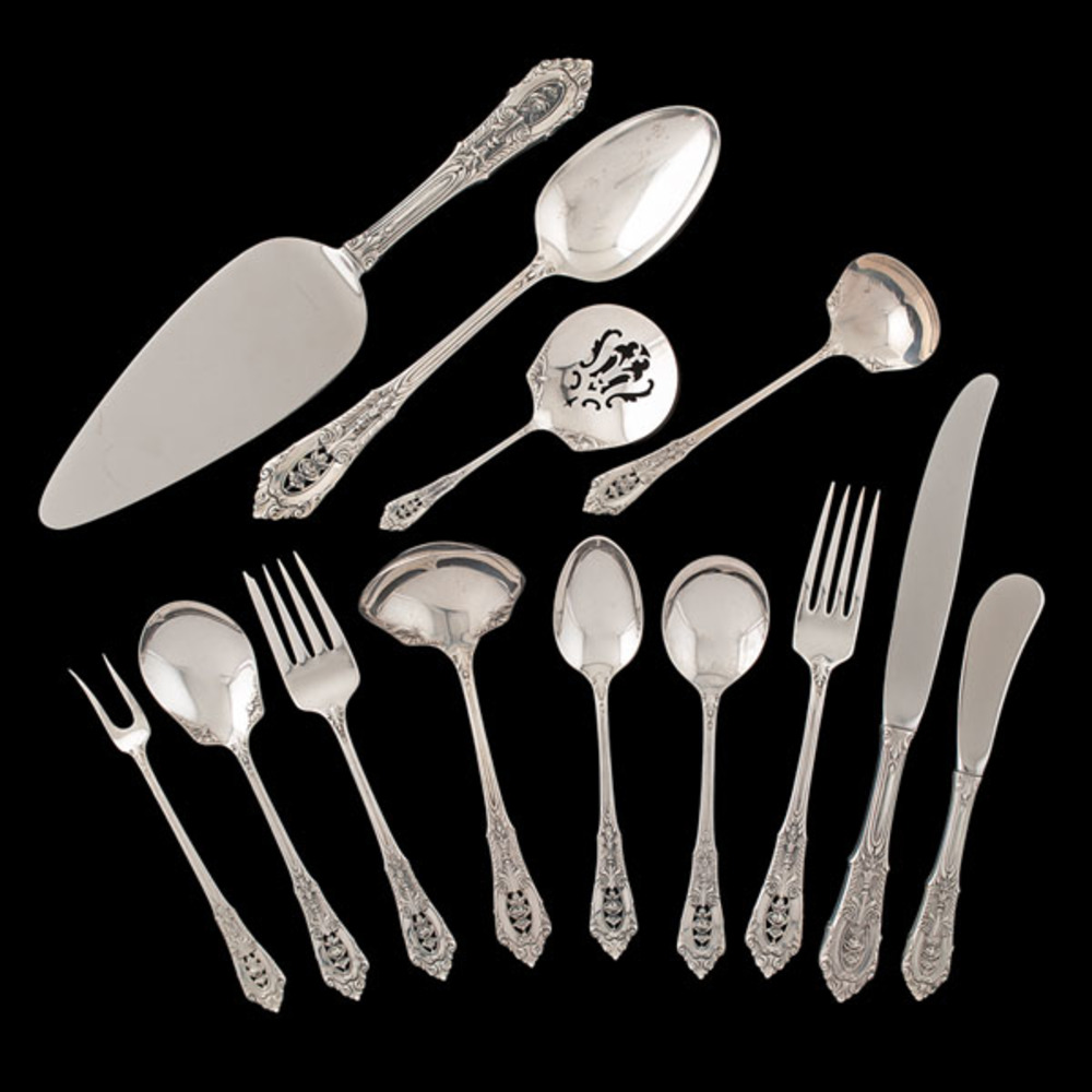 Wallace Sterling Flatware, Rose Point Pattern Cowan's Auction House