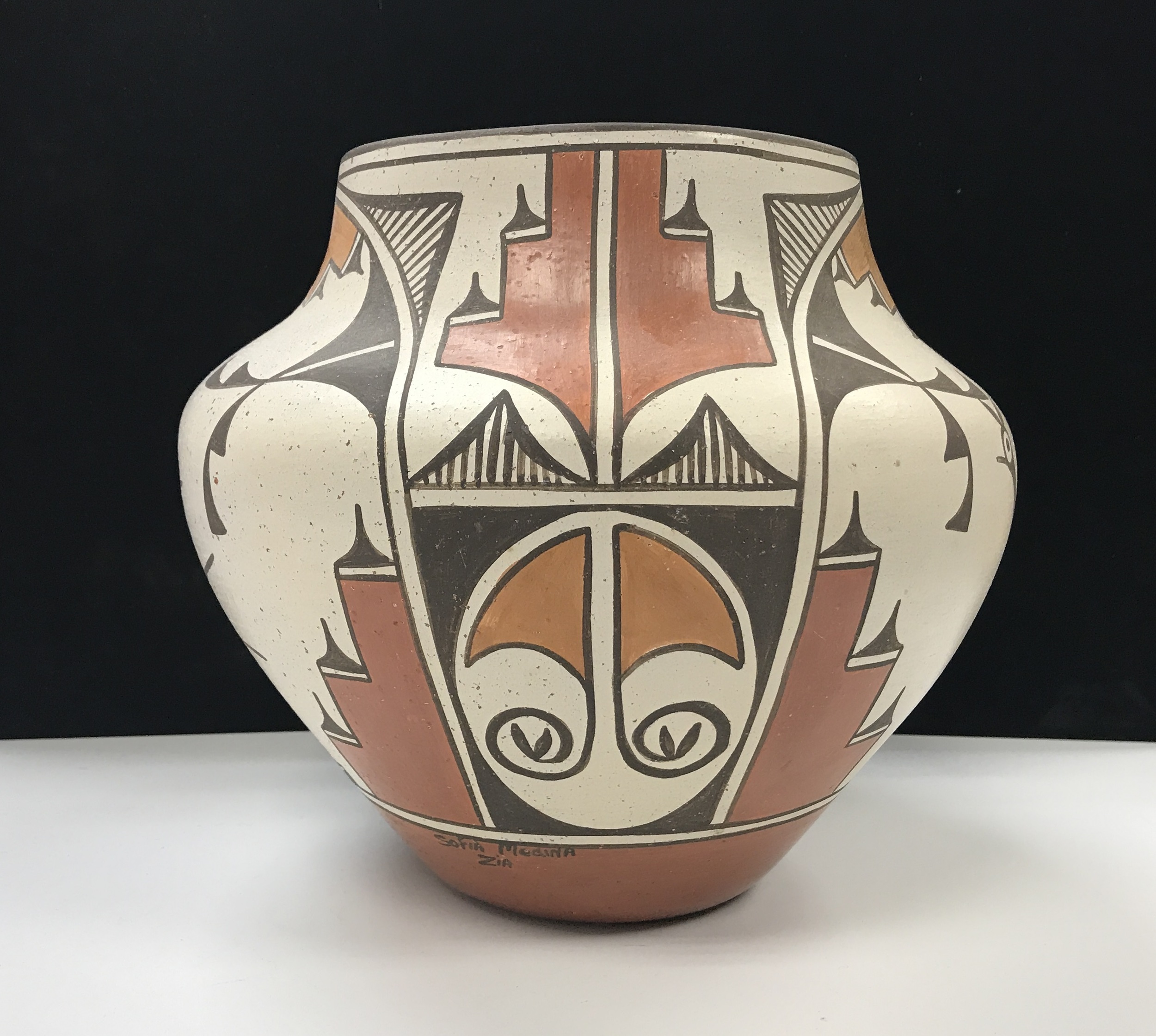 Sofia Medina (Zia, 19322010) FourColor Pottery Jar, From the