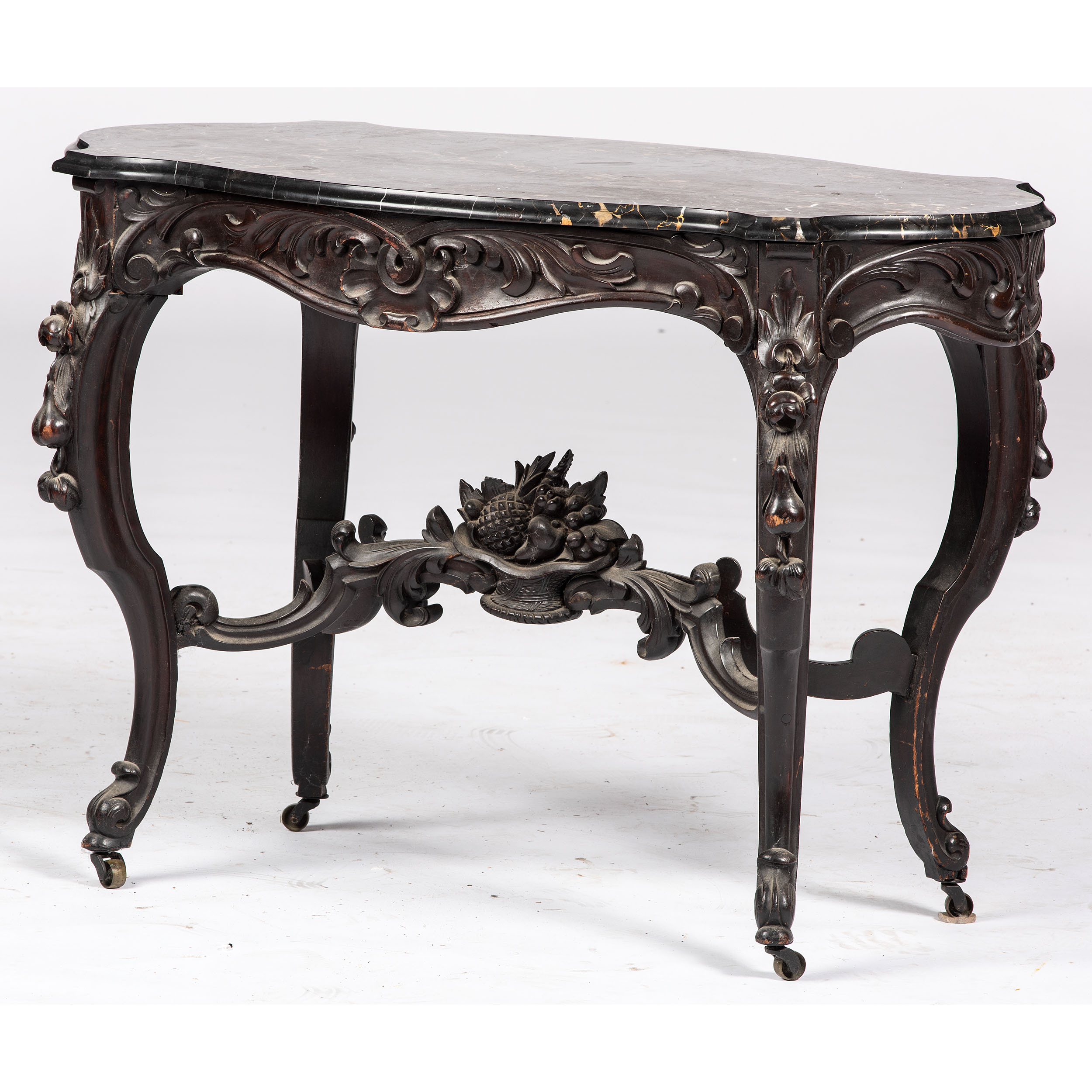 Mahogany Table With Marble Top A Carved Mahogany Marble Top Parlor Table Cowan's Auction House The