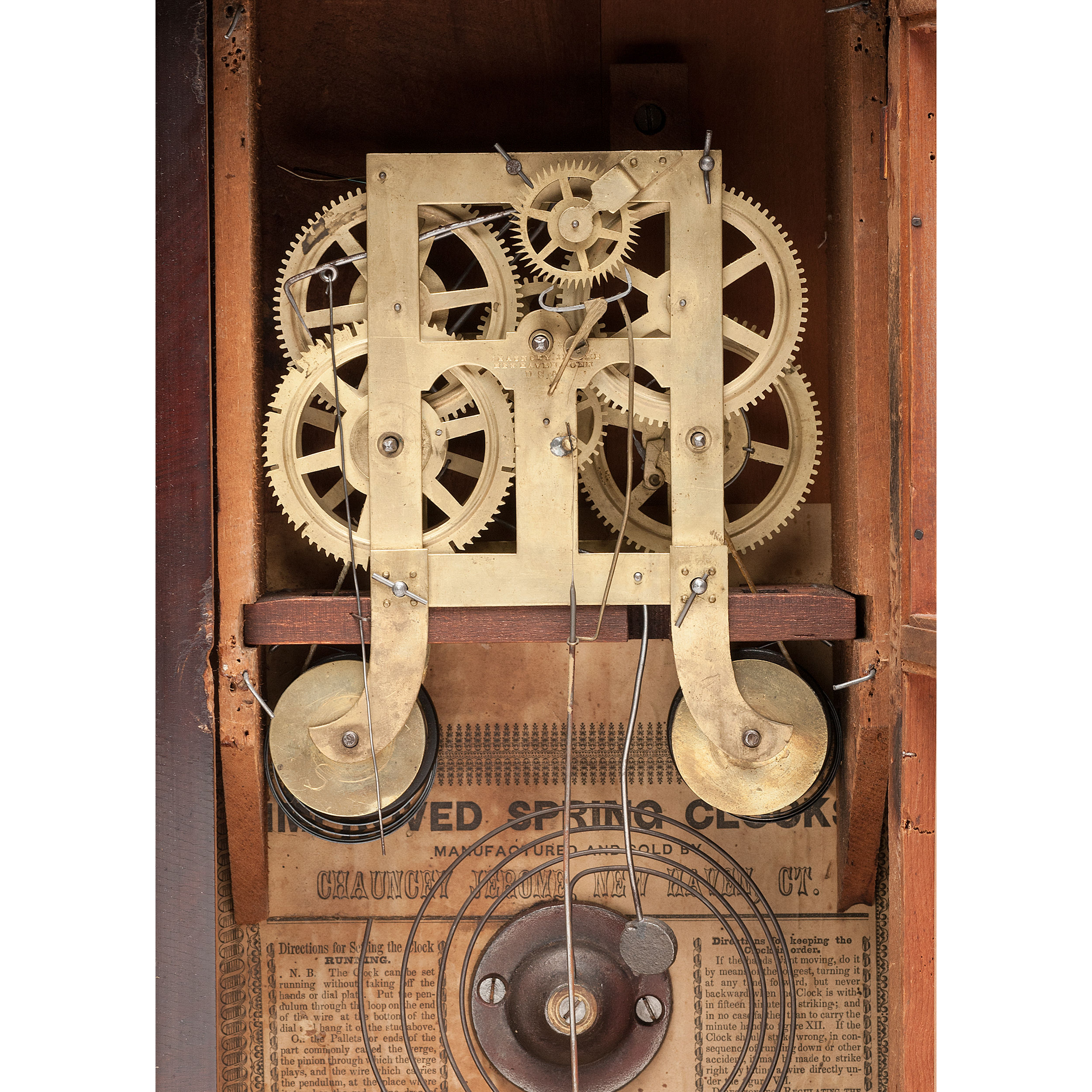 Chauncey Jerome Twin Fusee Box Shelf Clock Cowan's