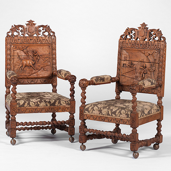 German HandCarved Dining Chairs Cowan's Auction House The Midwest's