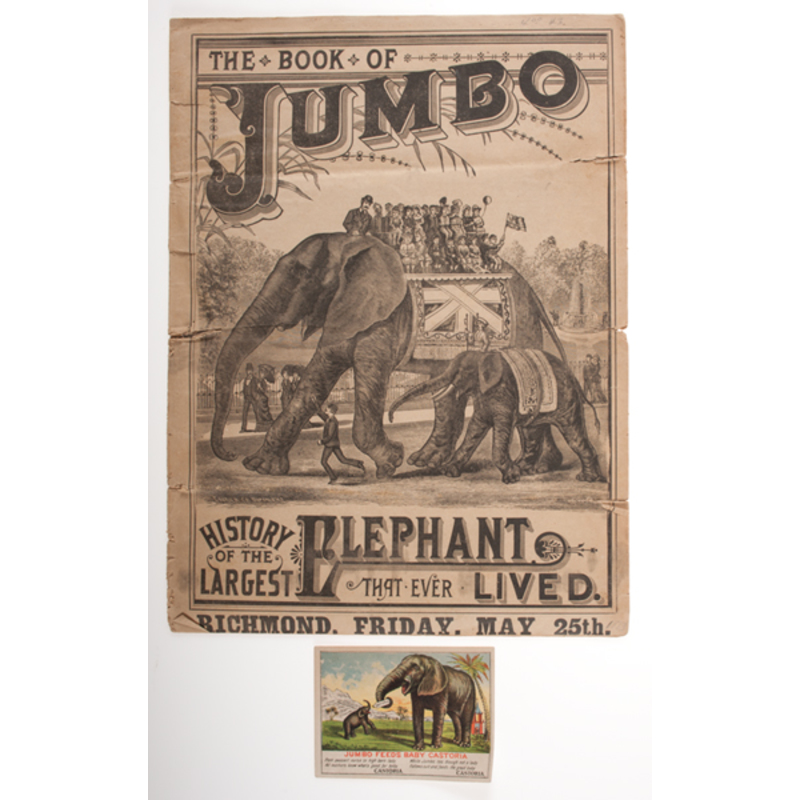 Rare The Book of Jumbo, History of the Largest Elephant Who Ever Lived 1883 Program Plus Cowan