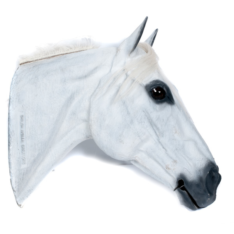 Life Size Plastic White Horse Head Display Mannequin auctions & price
