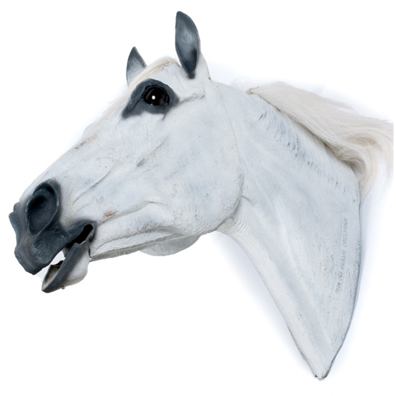 Life Size Plastic White Horse Head Display Mannequin auctions & price