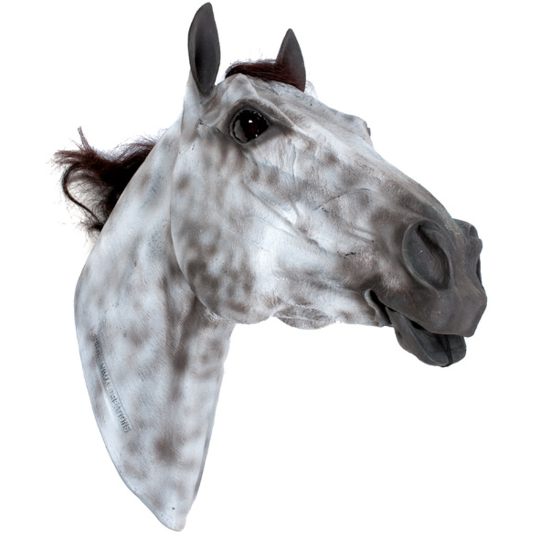 Life Size Plastic Dapple Gray Horse Head Display Mannequin auctions