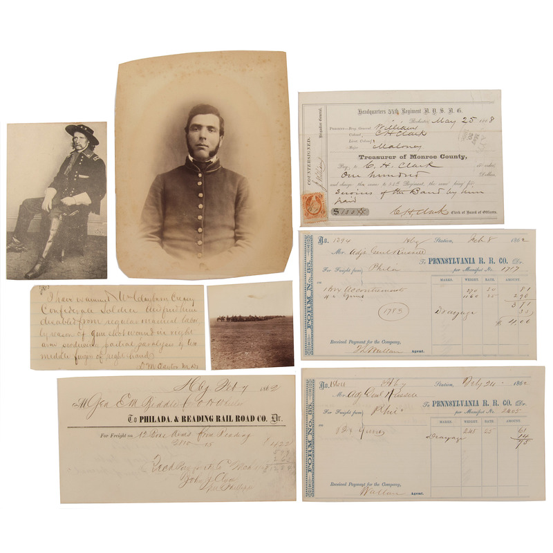 Civil War Photographs and Documents, Incl. Doctor's Letter Referencing