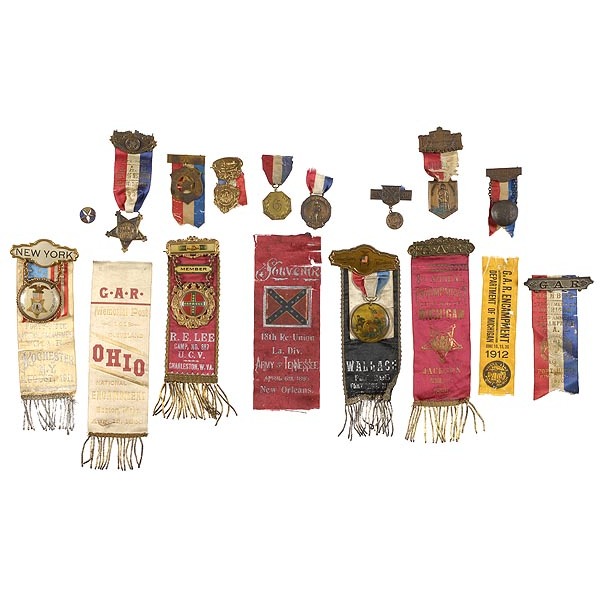 Large Group of GAR & UCV Medals & Ribbons, auctions & price archive