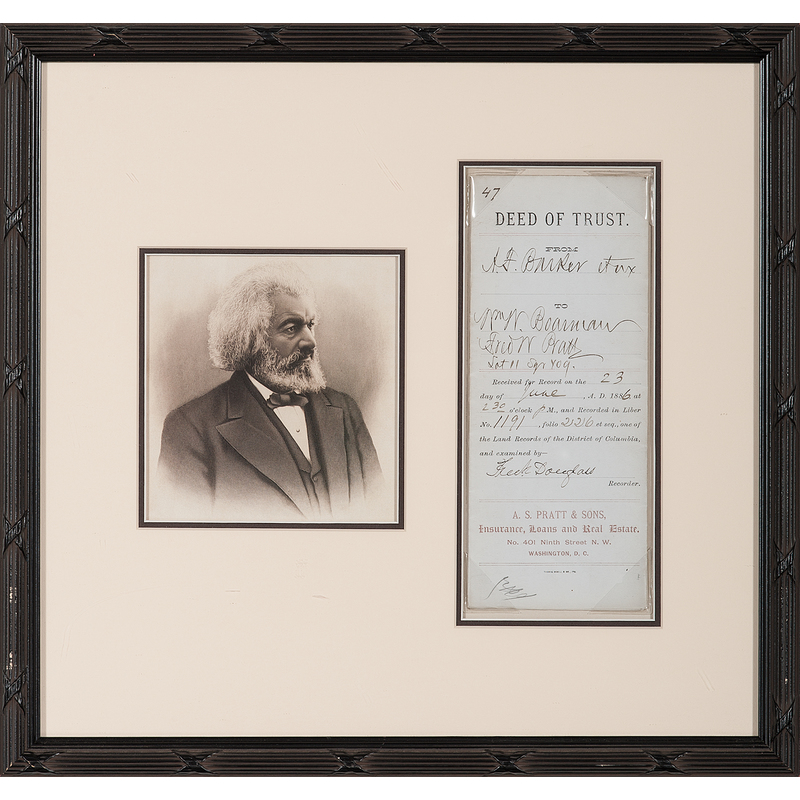 Frederick Douglass Deed of Trust Signed as Recorder auctions & price