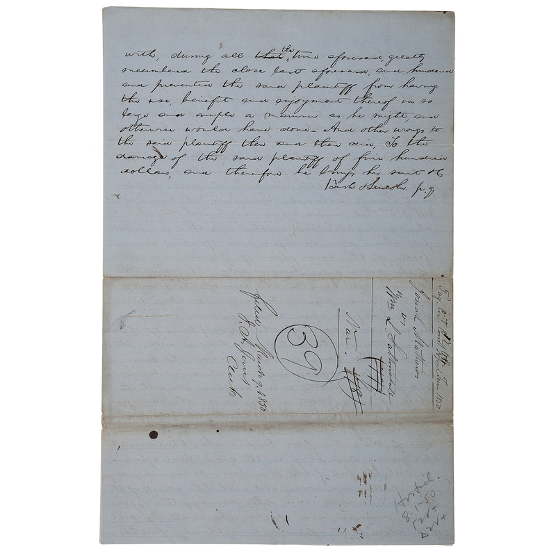 Abraham Lincoln Legal Document Written in his Hand, 1850 Cowan's