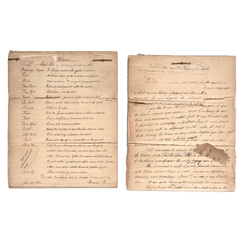 Late 19th Century Manuscript Copies of Earlier Western Memoirs,