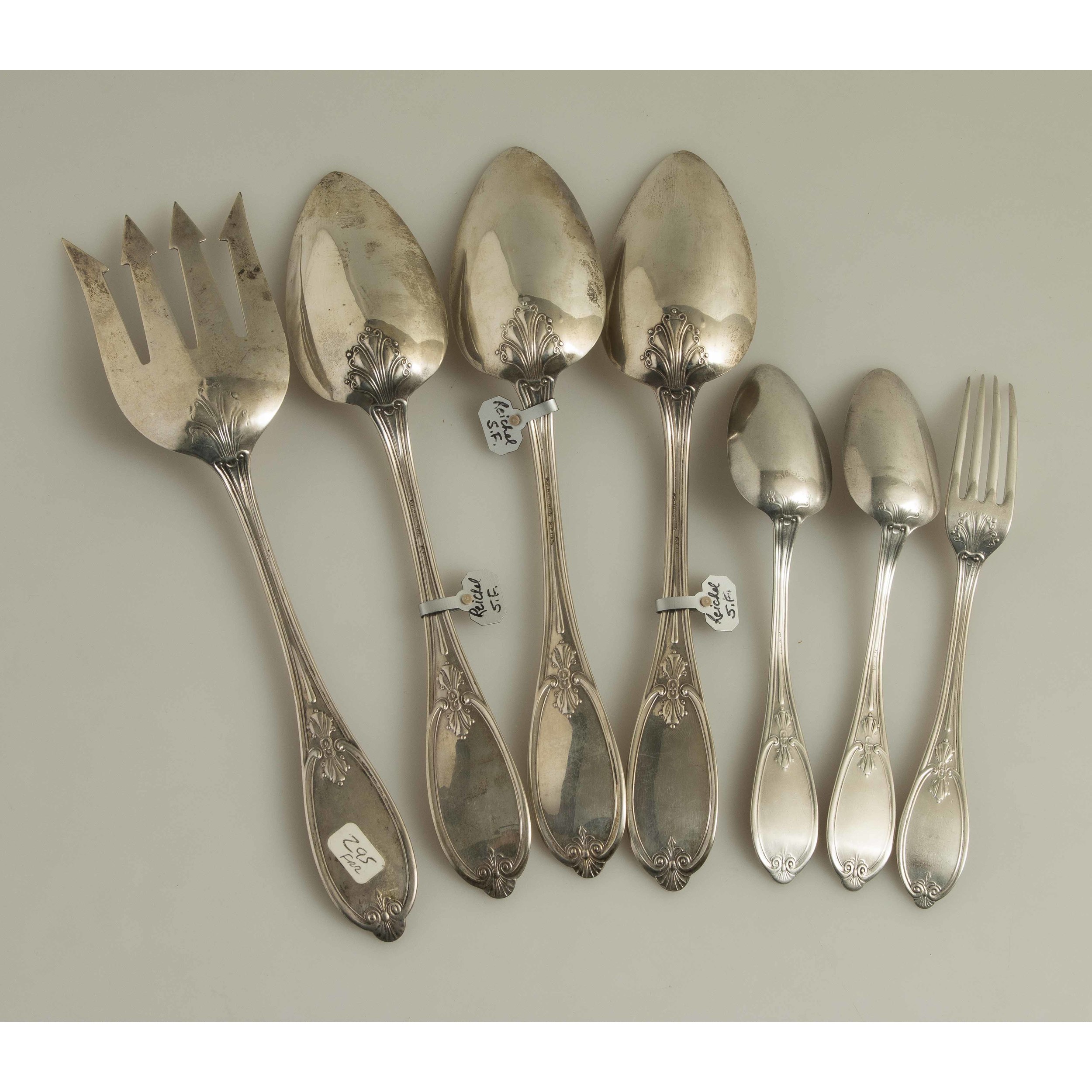 Reichel Silver Flatware, Olive Pattern Witherell's Auction House