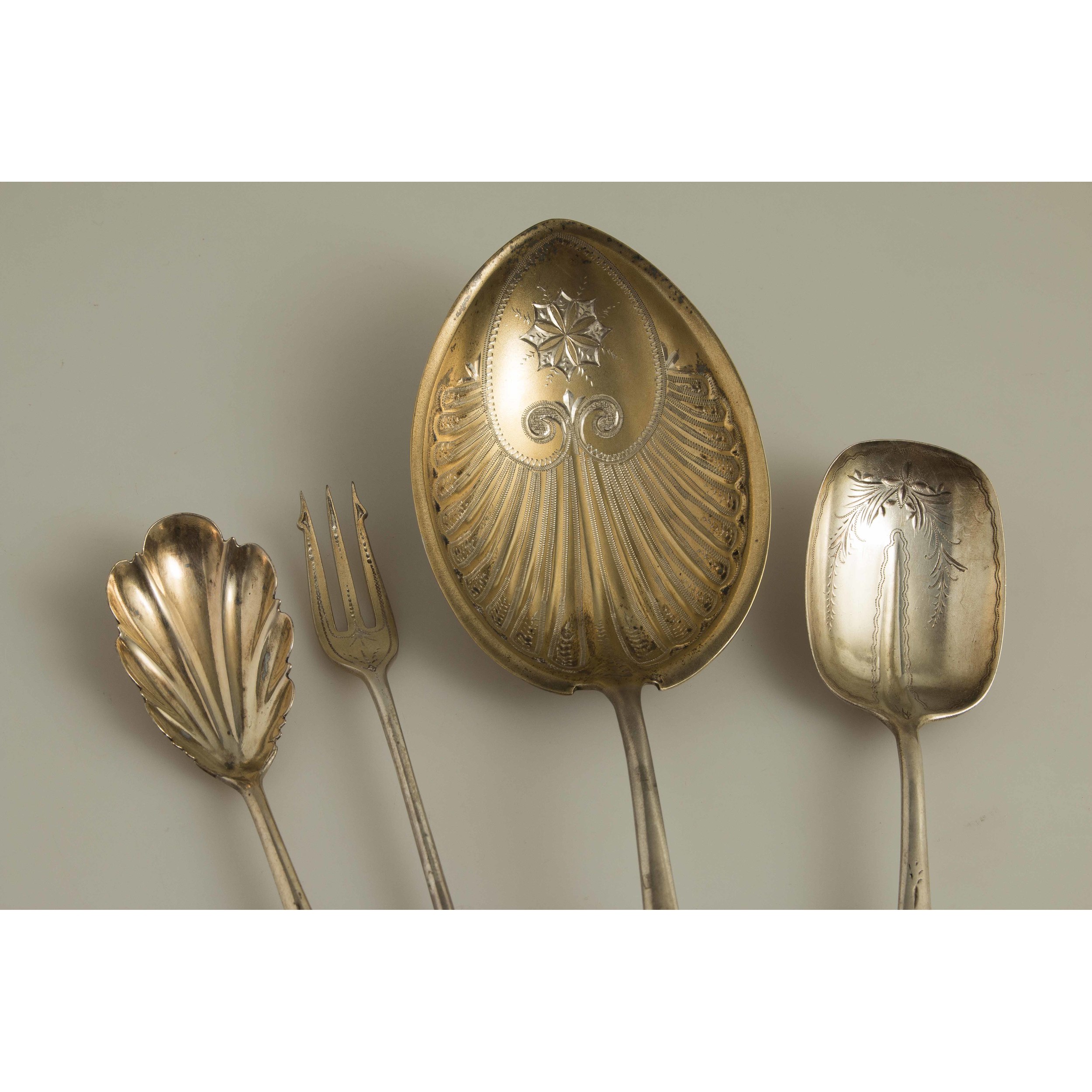 Sterling Silver Serving Pieces, Antique Wheat Engraved Witherell's Auction House