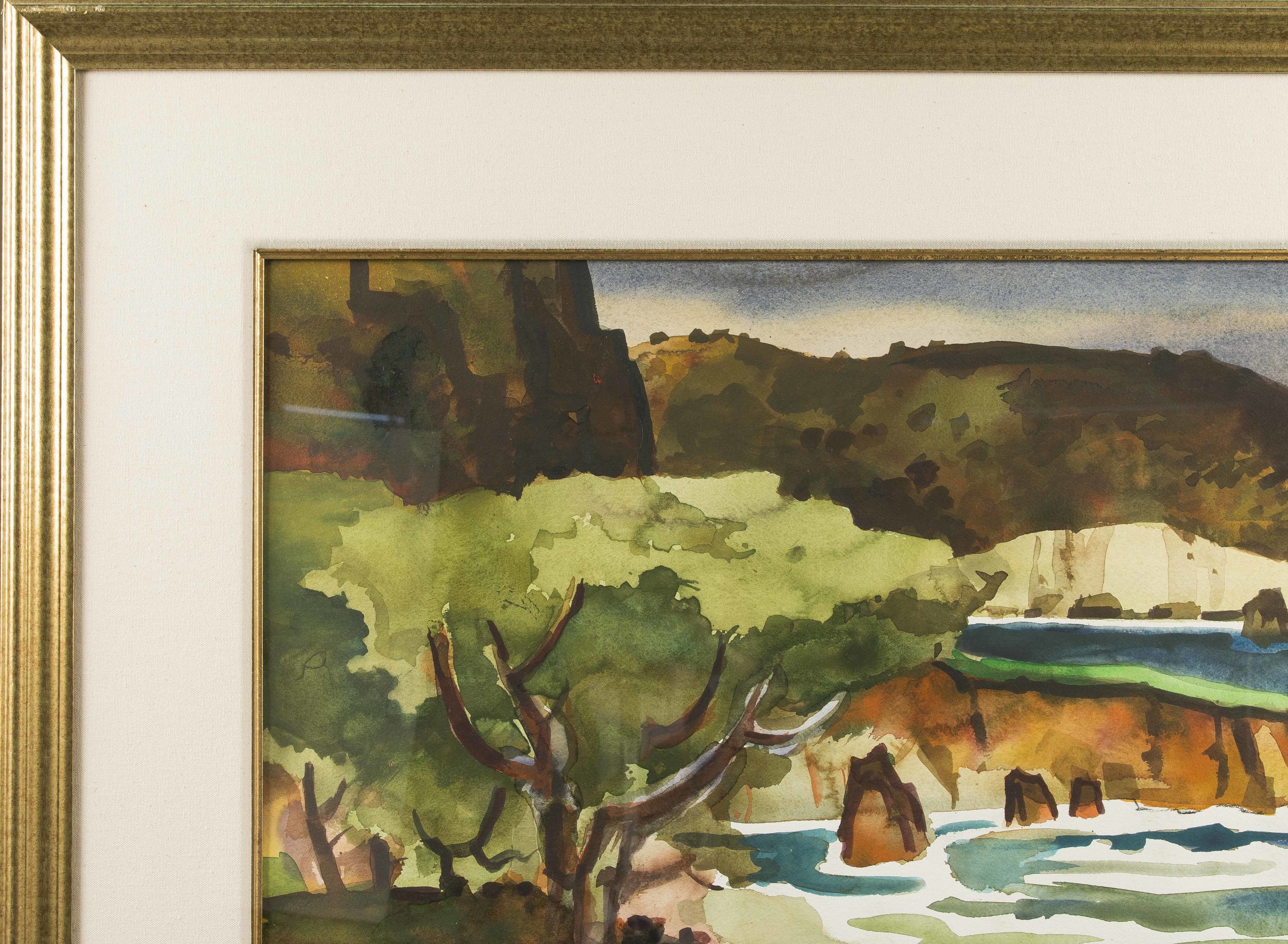 Milford Zornes Watercolor, "Coastal Waters" Witherell's Auction House