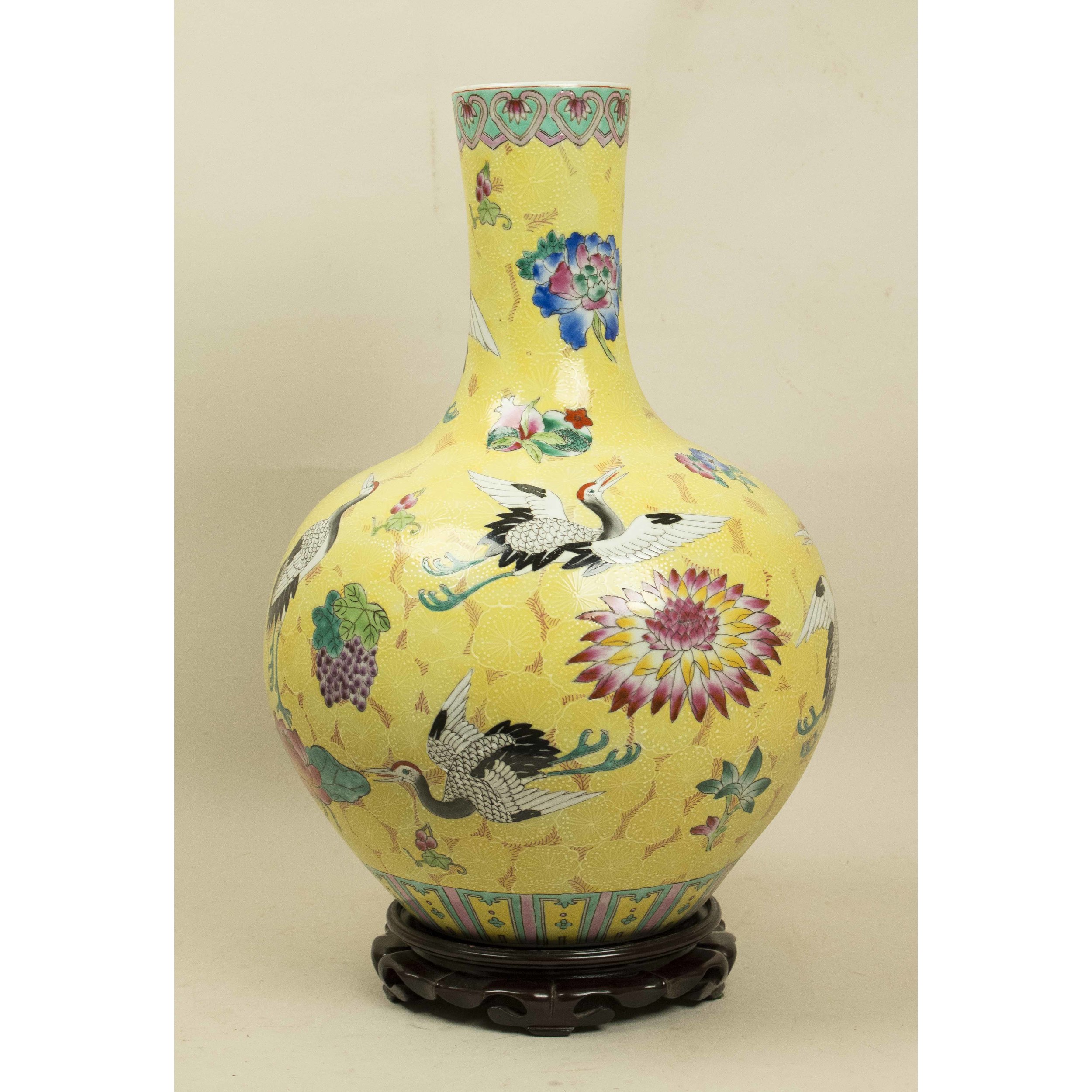 Chinese Yellow Vase Witherell's Auction House