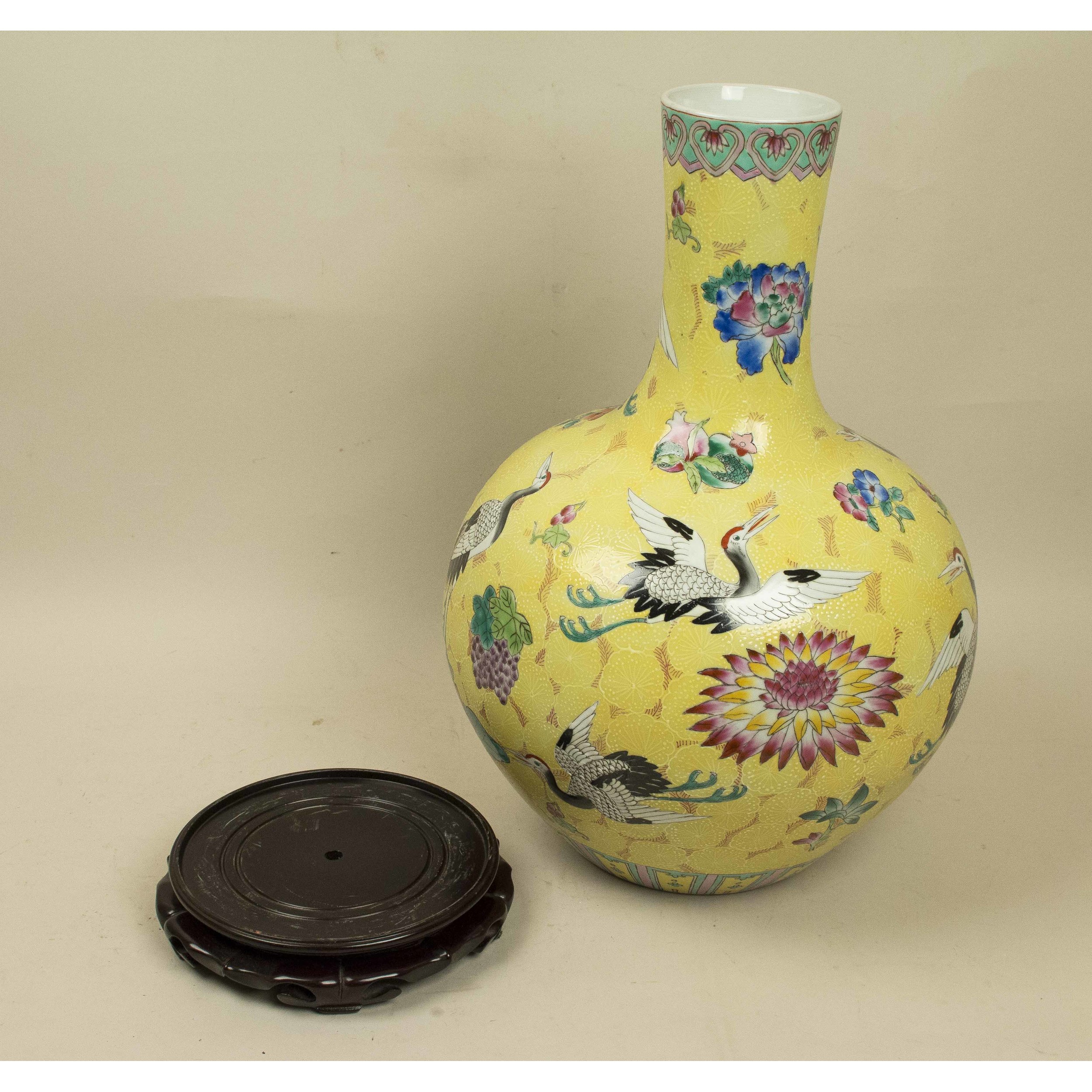 Chinese Yellow Vase Witherell's Auction House