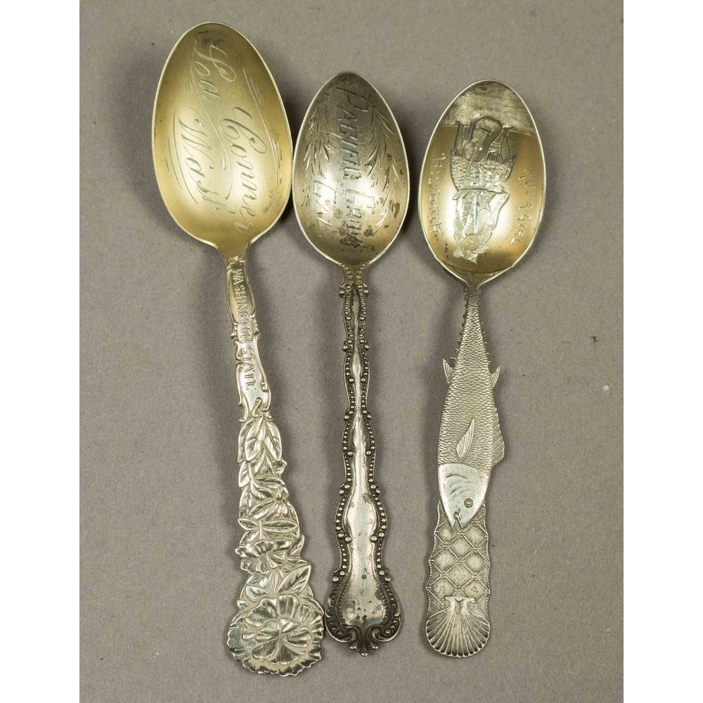 11 Assorted Sterling Collector Spoons Witherell's Auction House