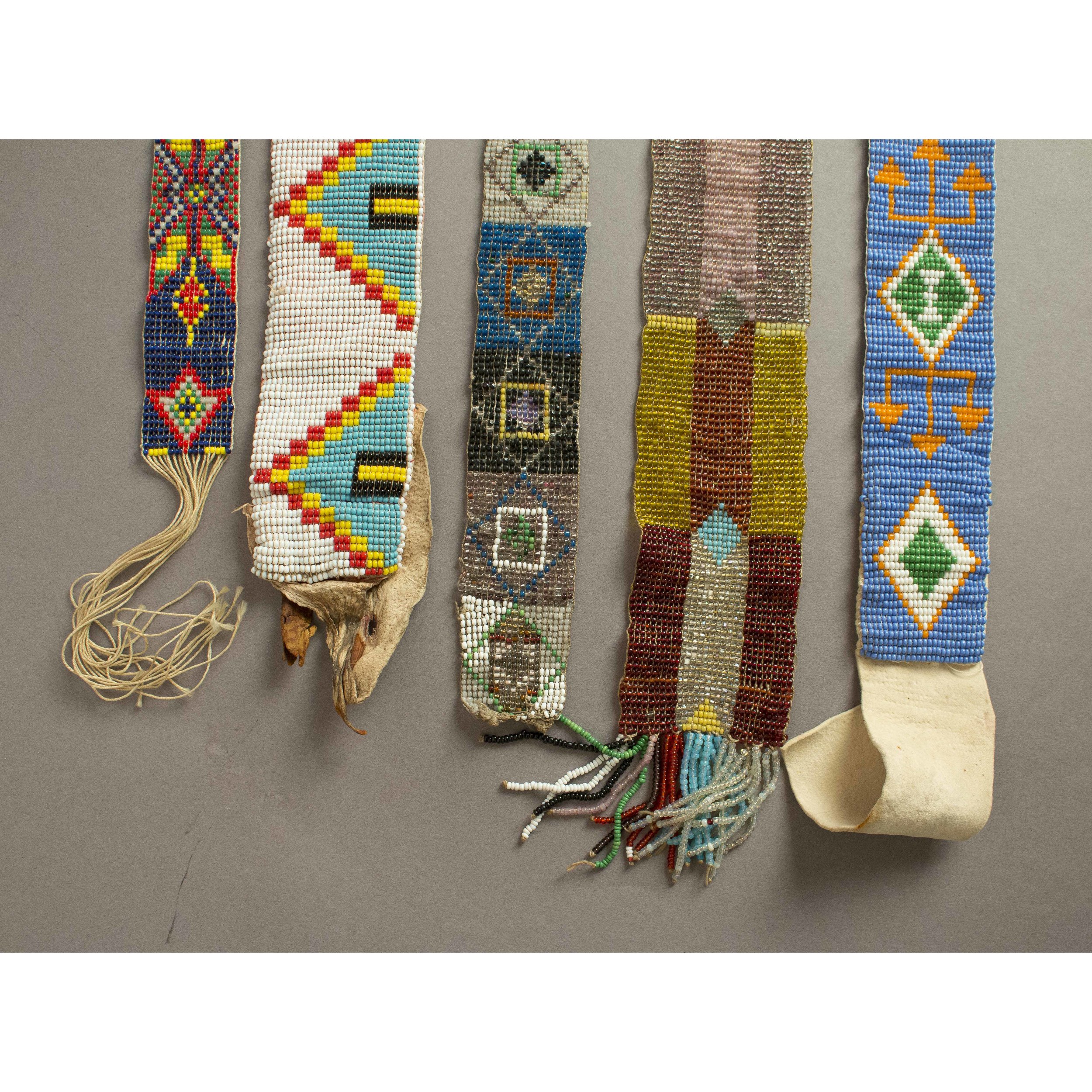 Five Native American Beaded Belts Witherell's Auction House