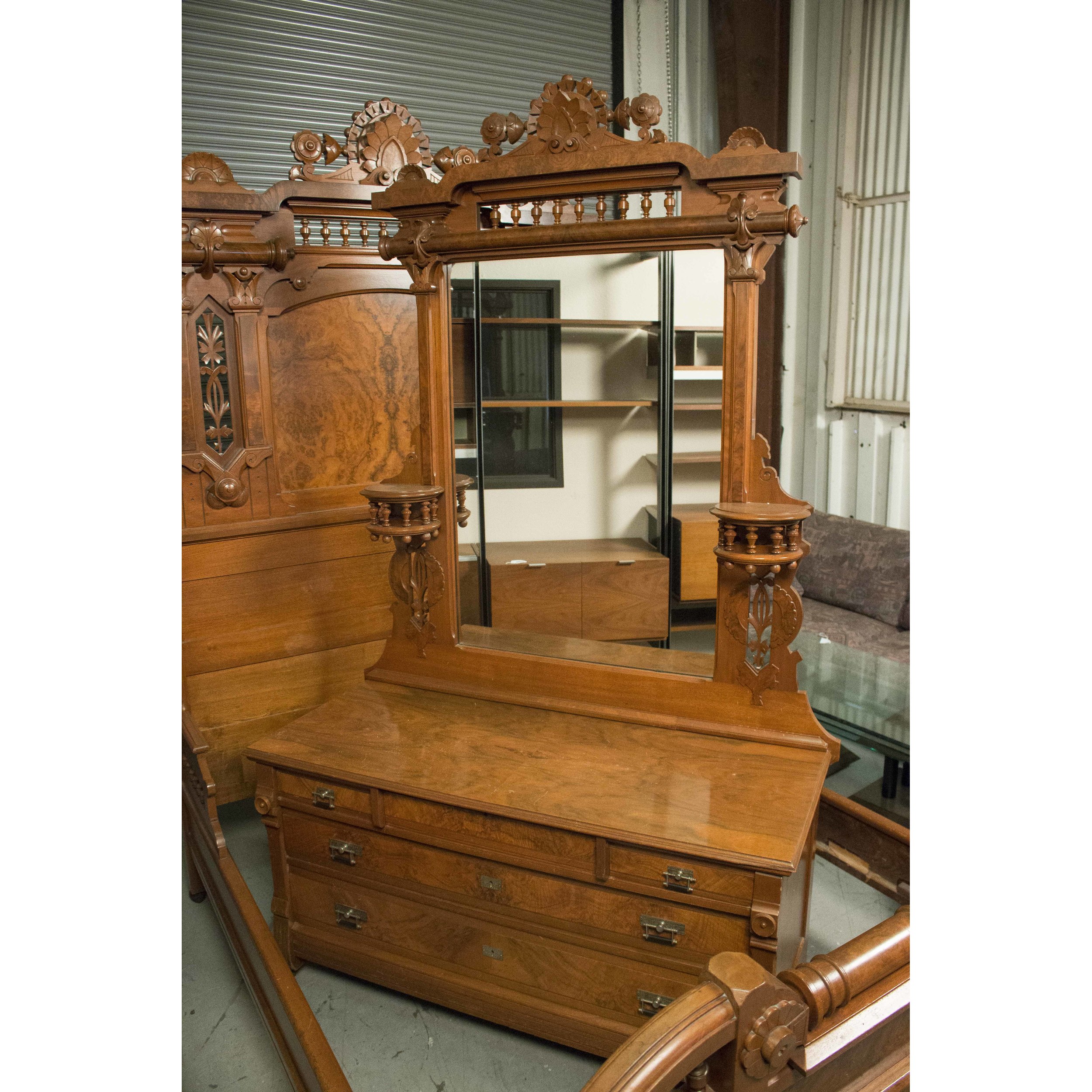 Victorian Walnut Bed and Dresser Witherell's Auction House