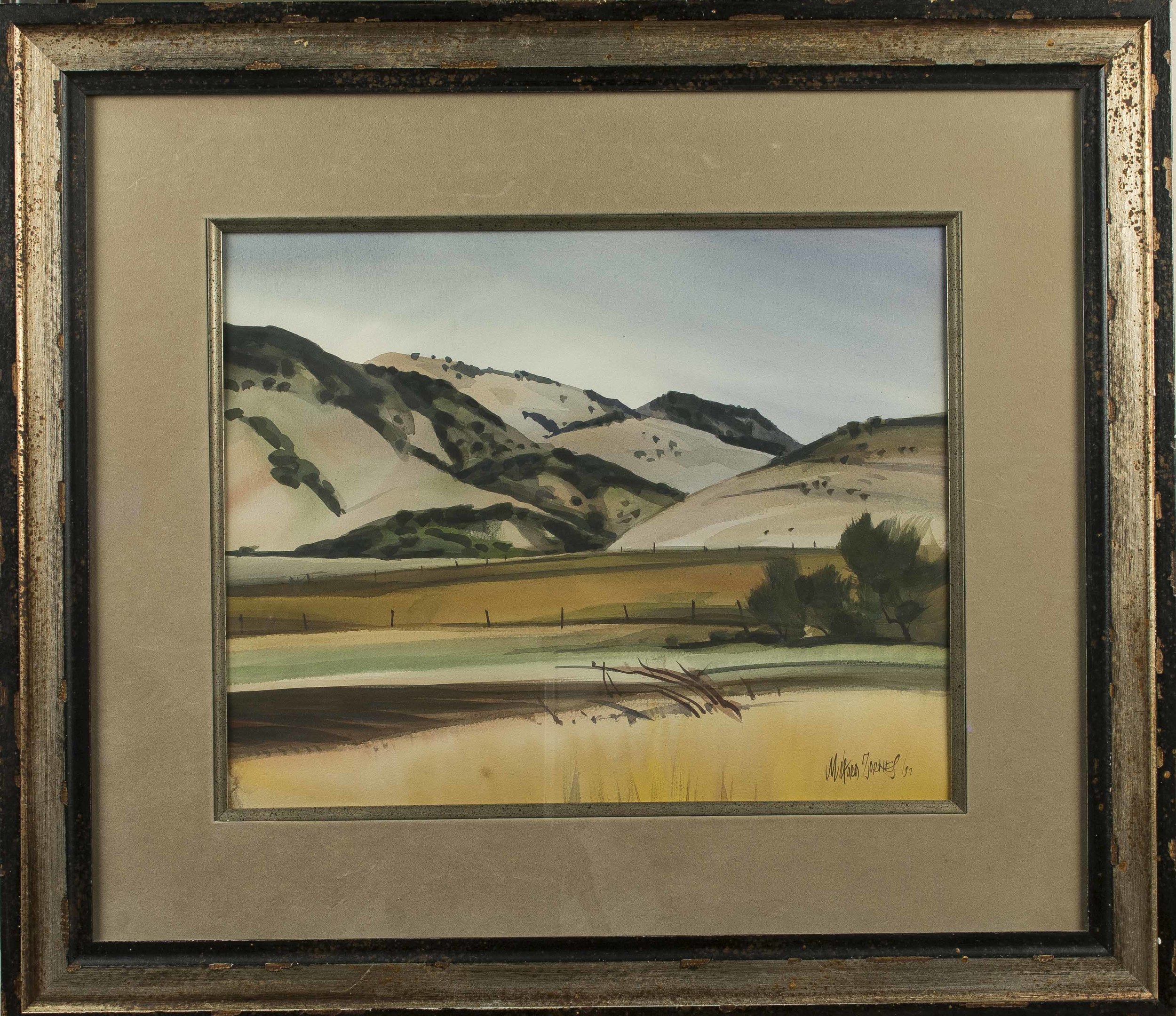 Milford Zornes Watercolor, Laguna Canyon, 1962 Witherell's Auction House