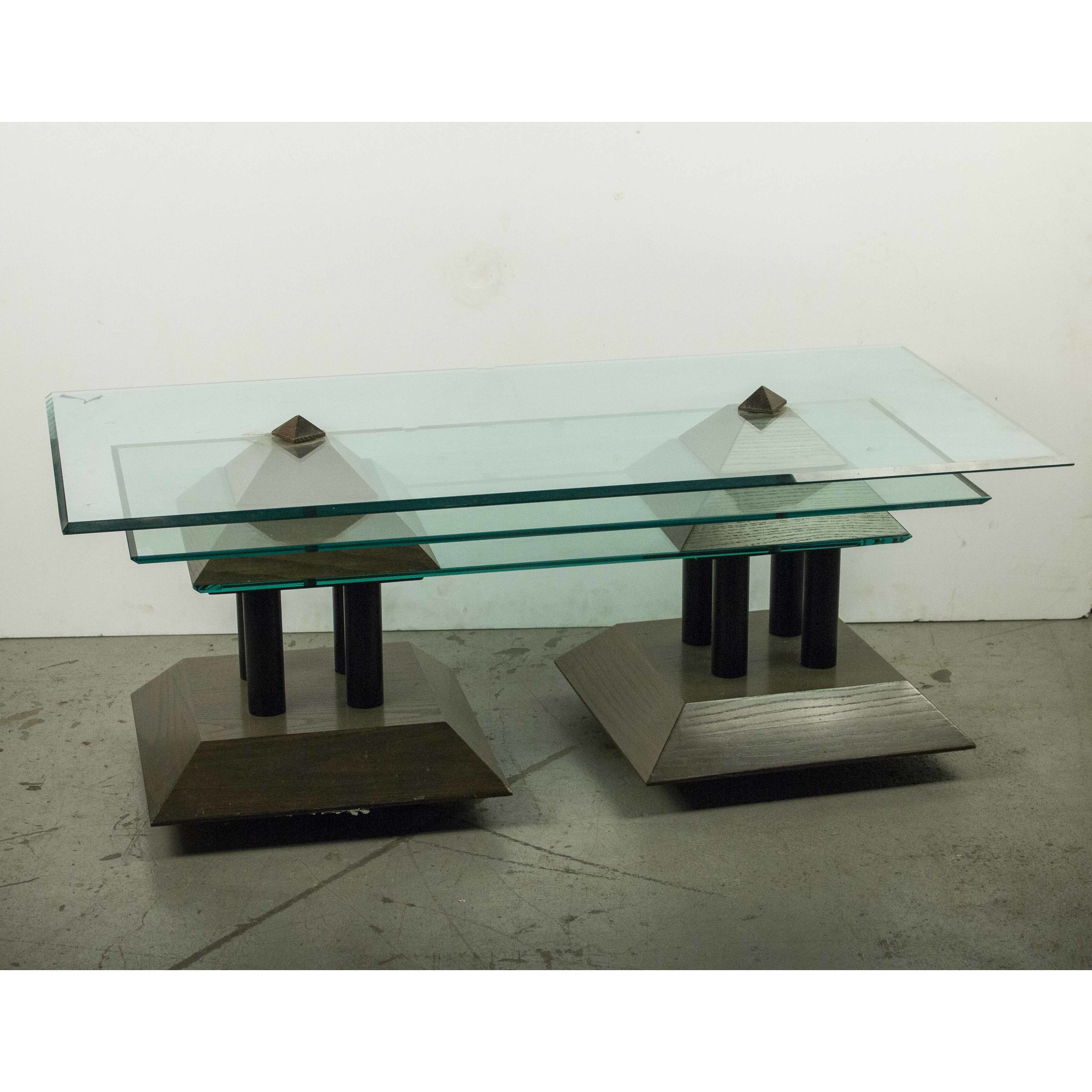 Geometric Glass Coffee Table Witherell's Auction House