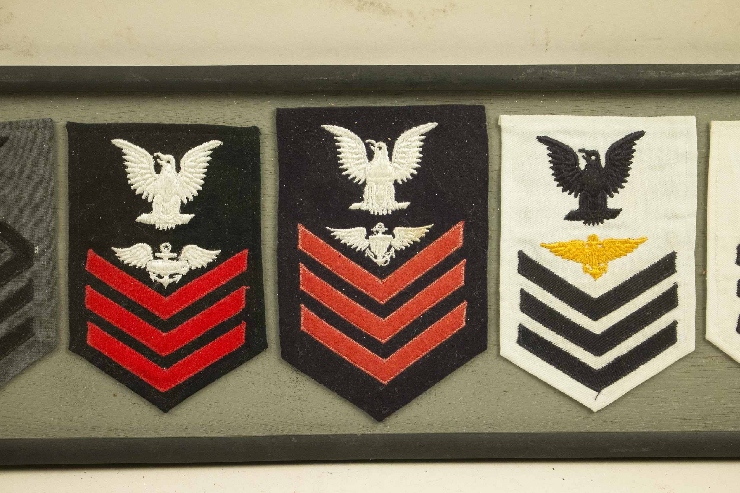 US Naval Aviation Ratings and early Photos (5 separate wooden frames