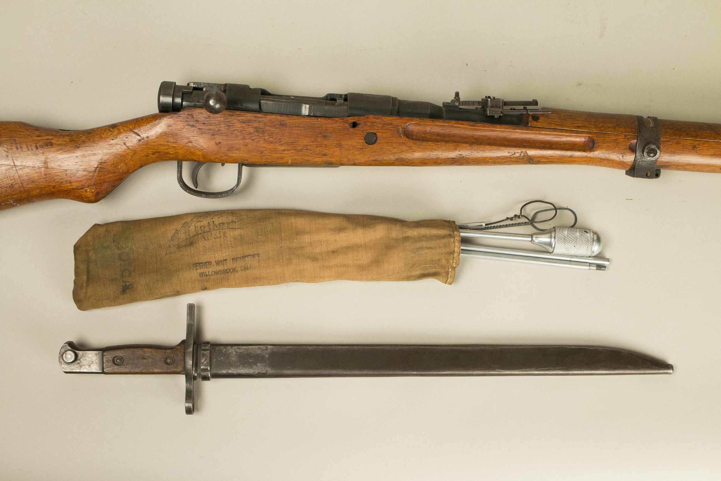 Japanese Arisaka Type 38 Rifle, and Cleaning Kit Witherell's