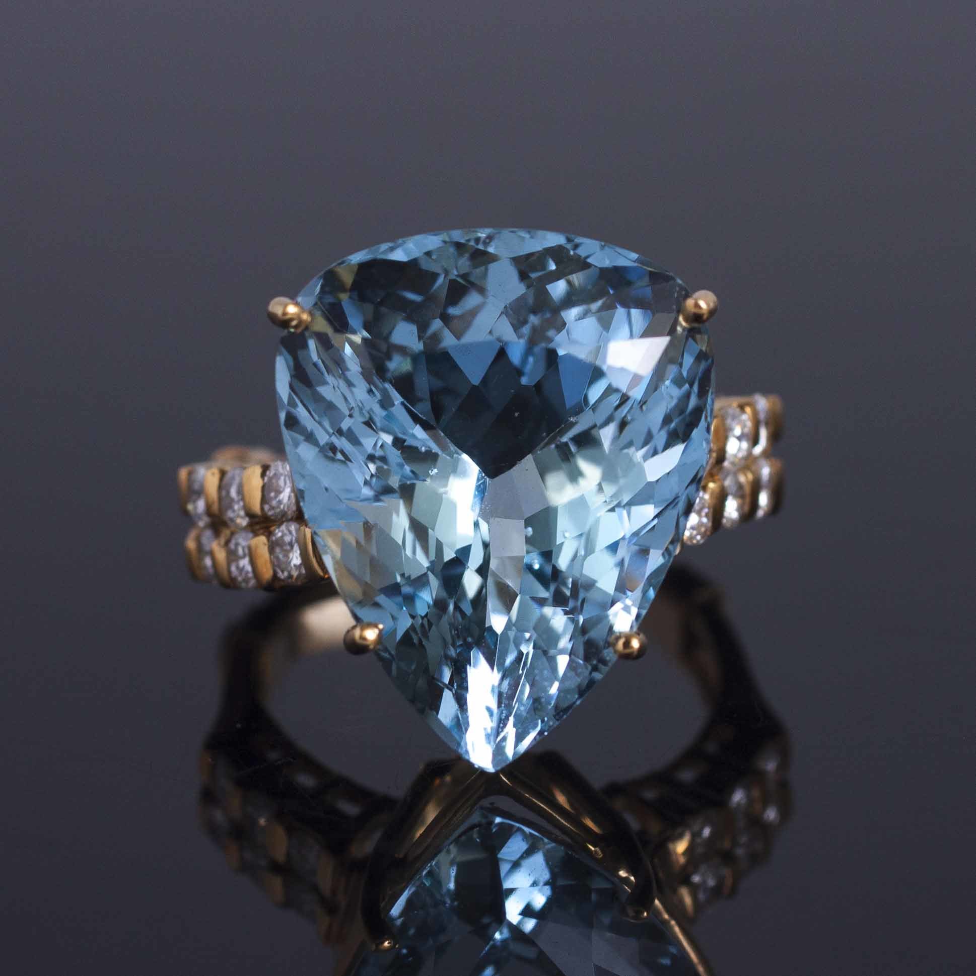 Aquamarine & Diamond 18k Ring Witherell's Auction House