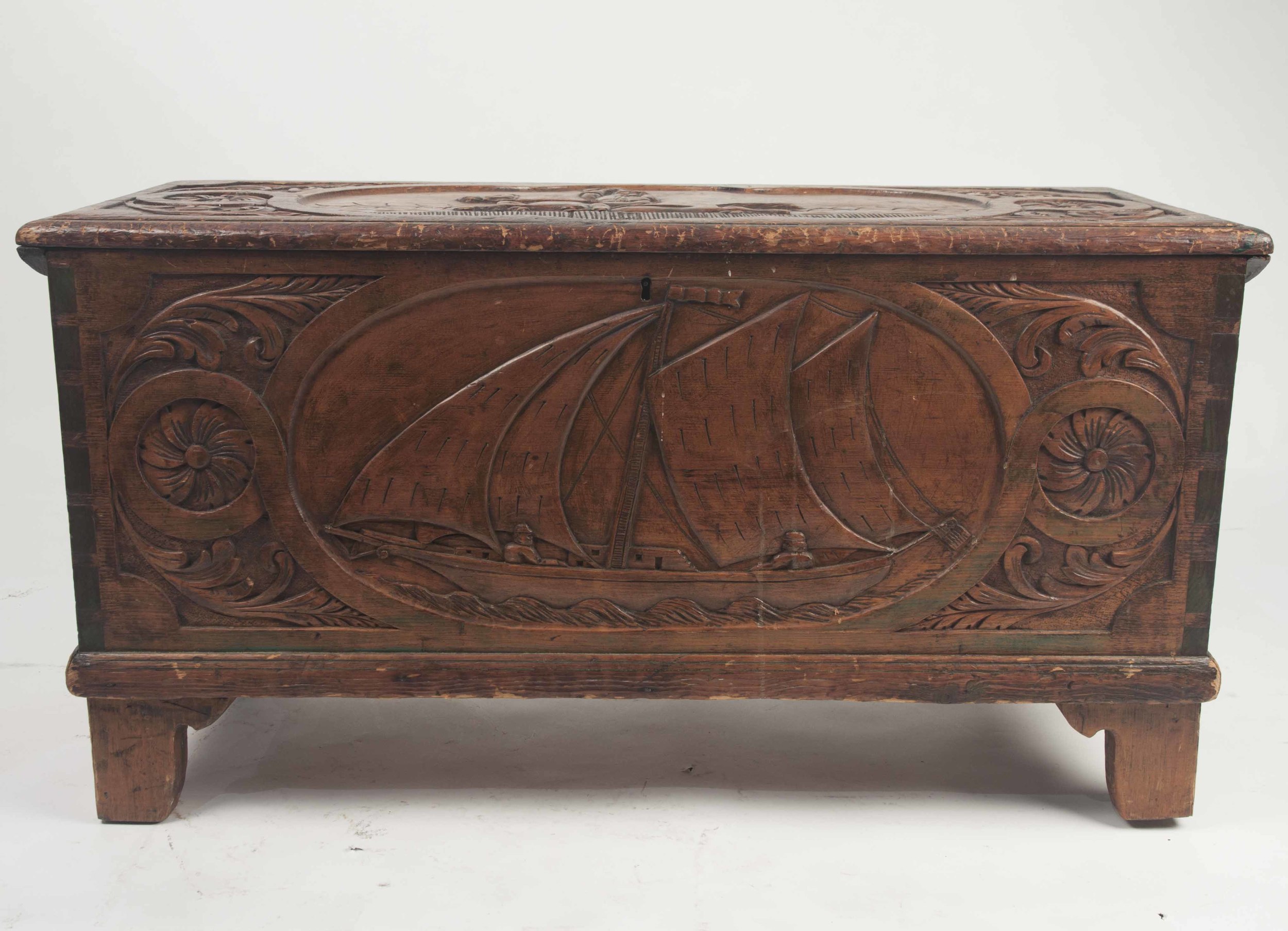 Vintage Carved Blanket Chest Witherell's Auction House