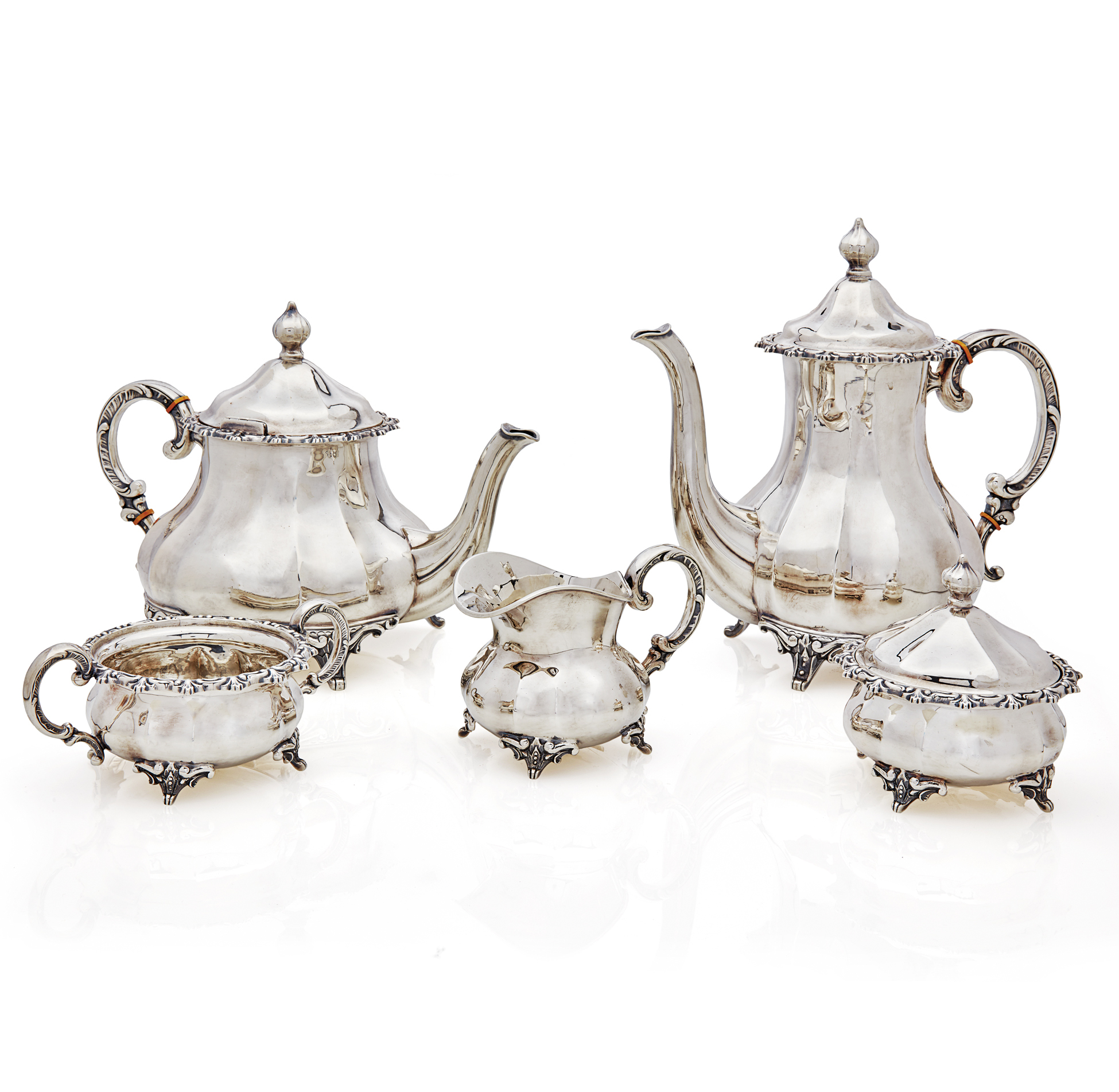 5 piece Sterling Silver Coffee/Tea Service, Eugen Ferner, 71.7 ozt