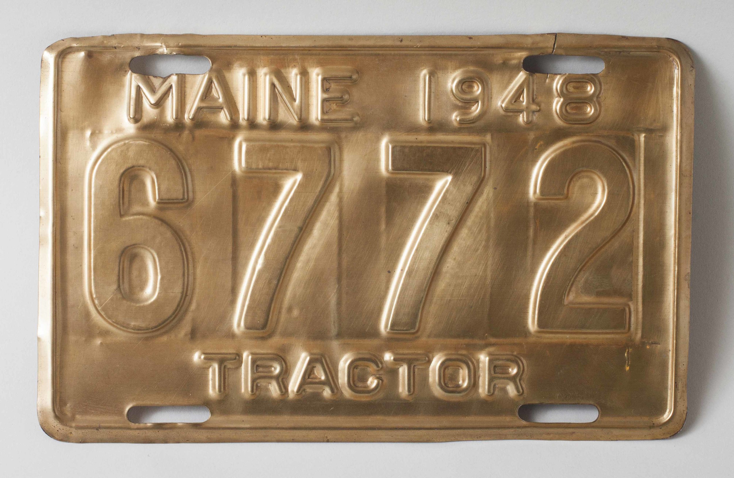1948 Maine Tractor License Plate Witherell's Auction House
