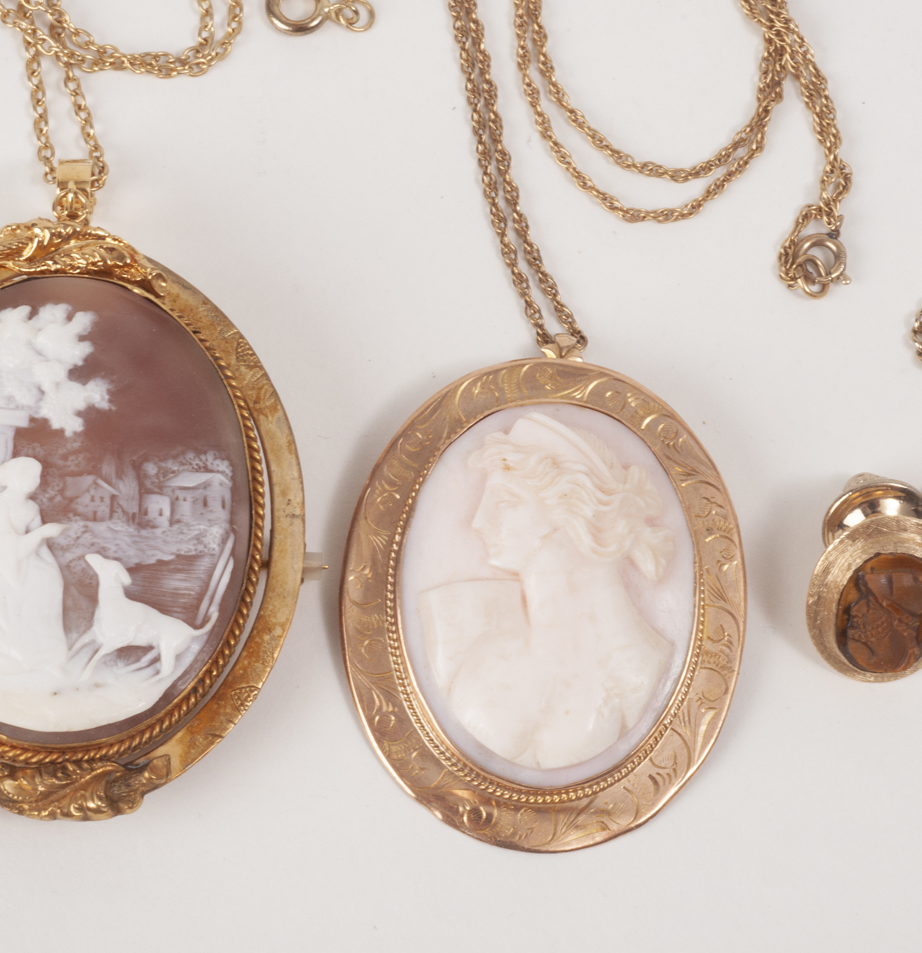Two Shell Cameo Necklaces Witherell's Auction House