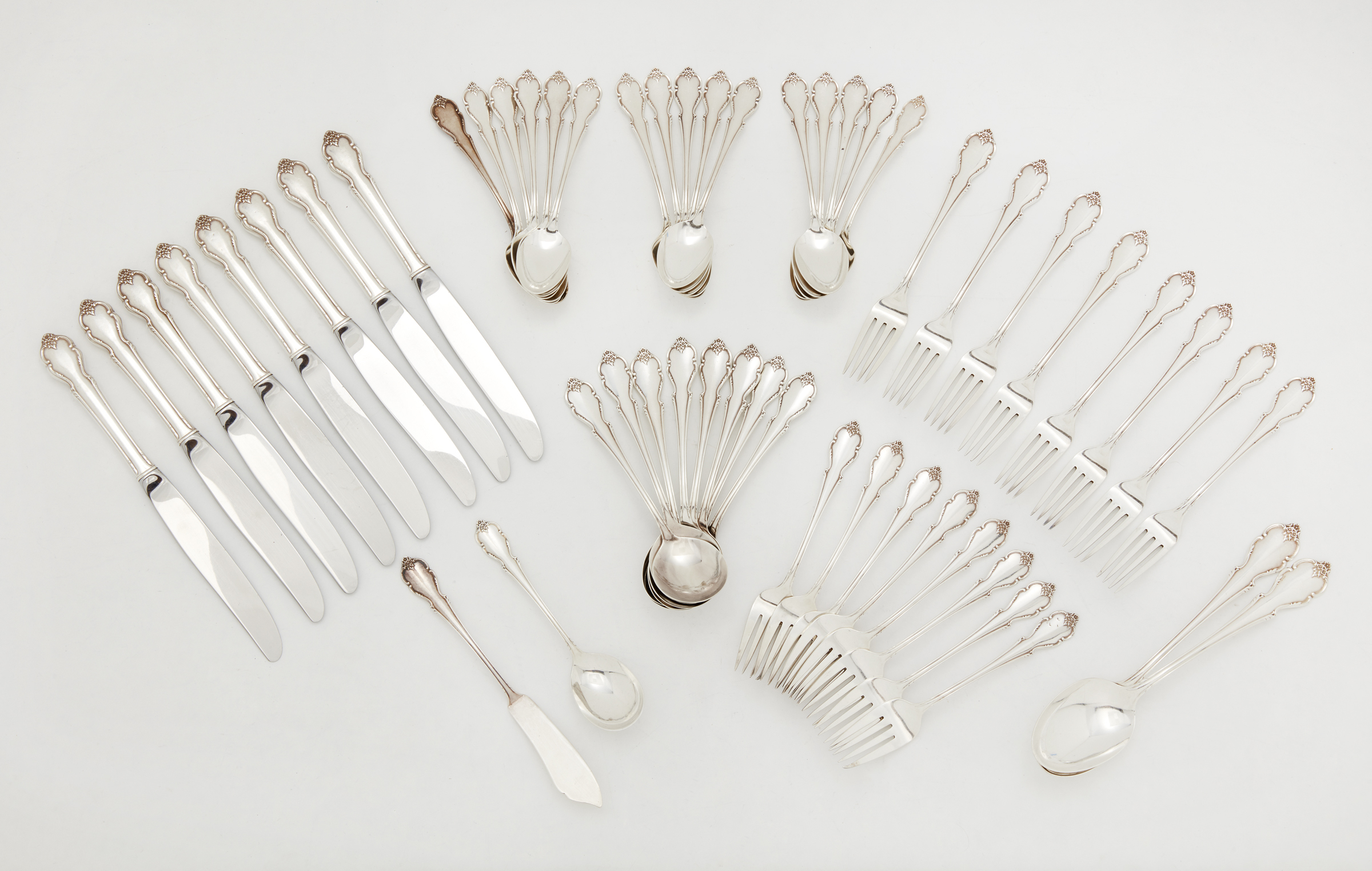 Rogers Sterling Silver Flatware Service, 53 ozt Witherell's Auction House