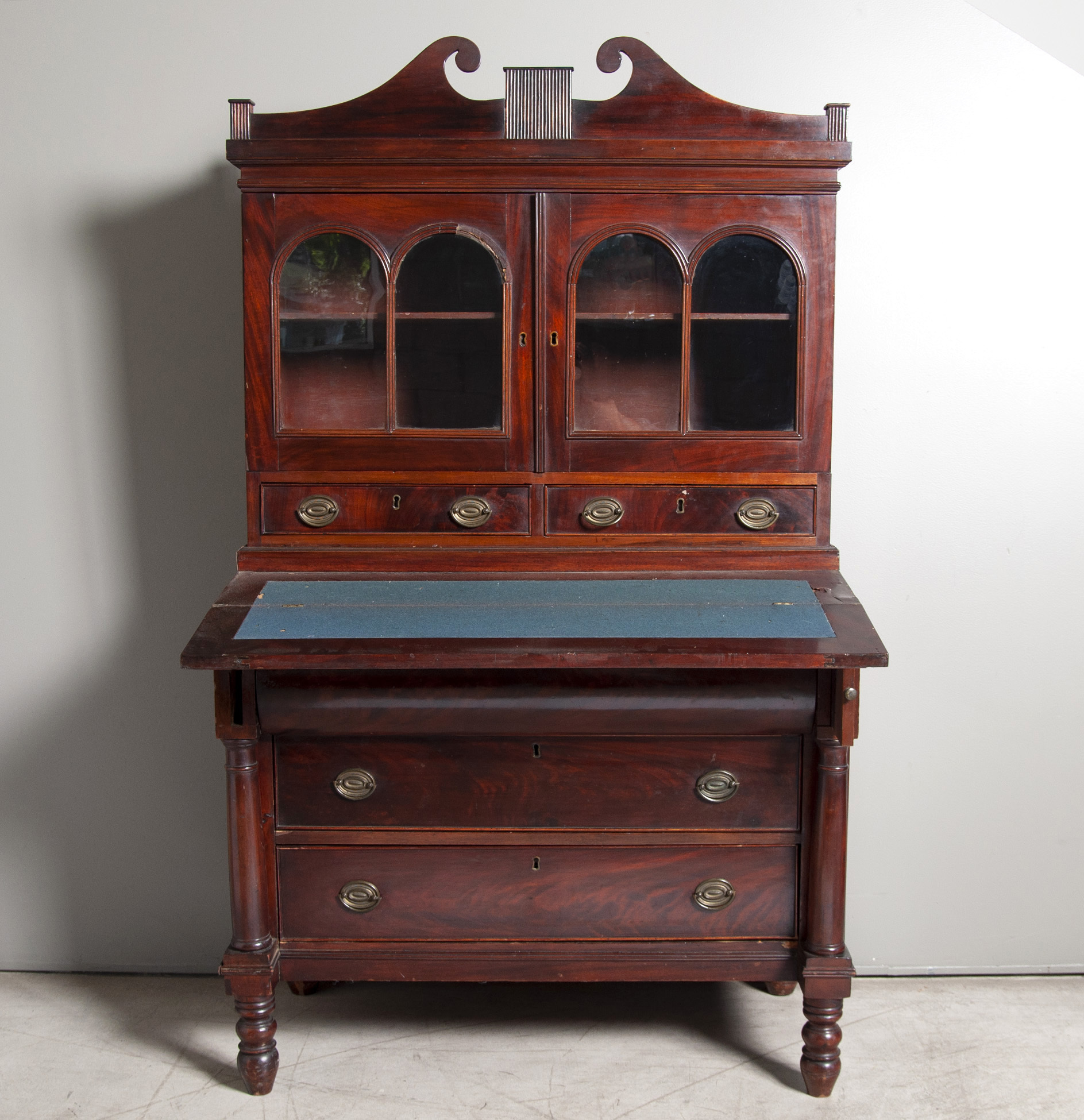 Antique American Mahogany Federal Secretary Witherell's Auction House
