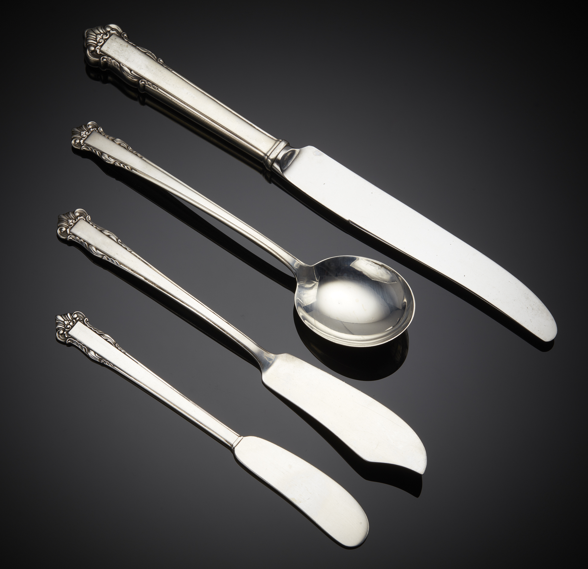 Lunt Sterling Flatware, English Shell Pattern Witherell's Auction House