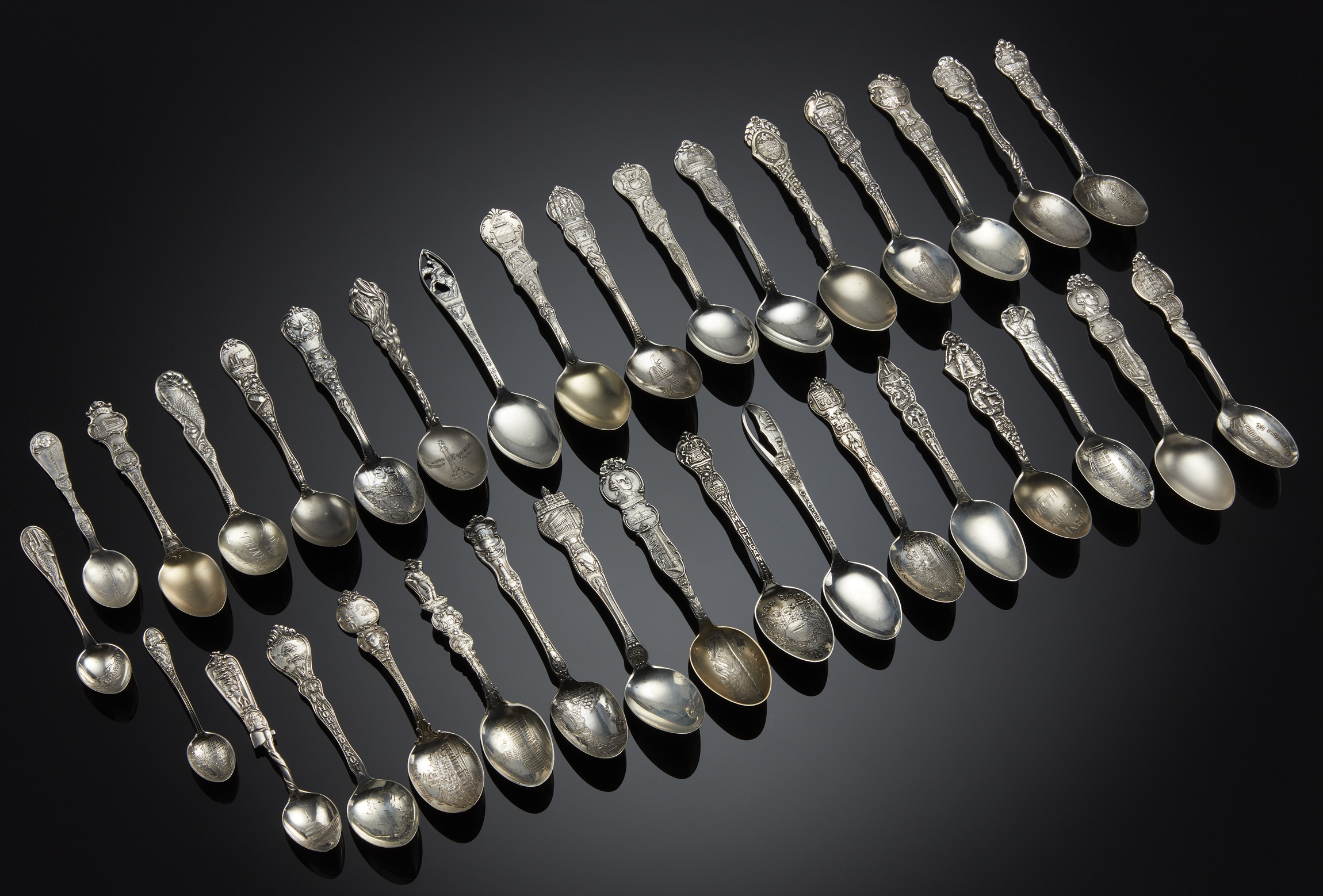 Assorted Sterling Souvenir Spoons, 20.6 ozt Witherell's Auction House