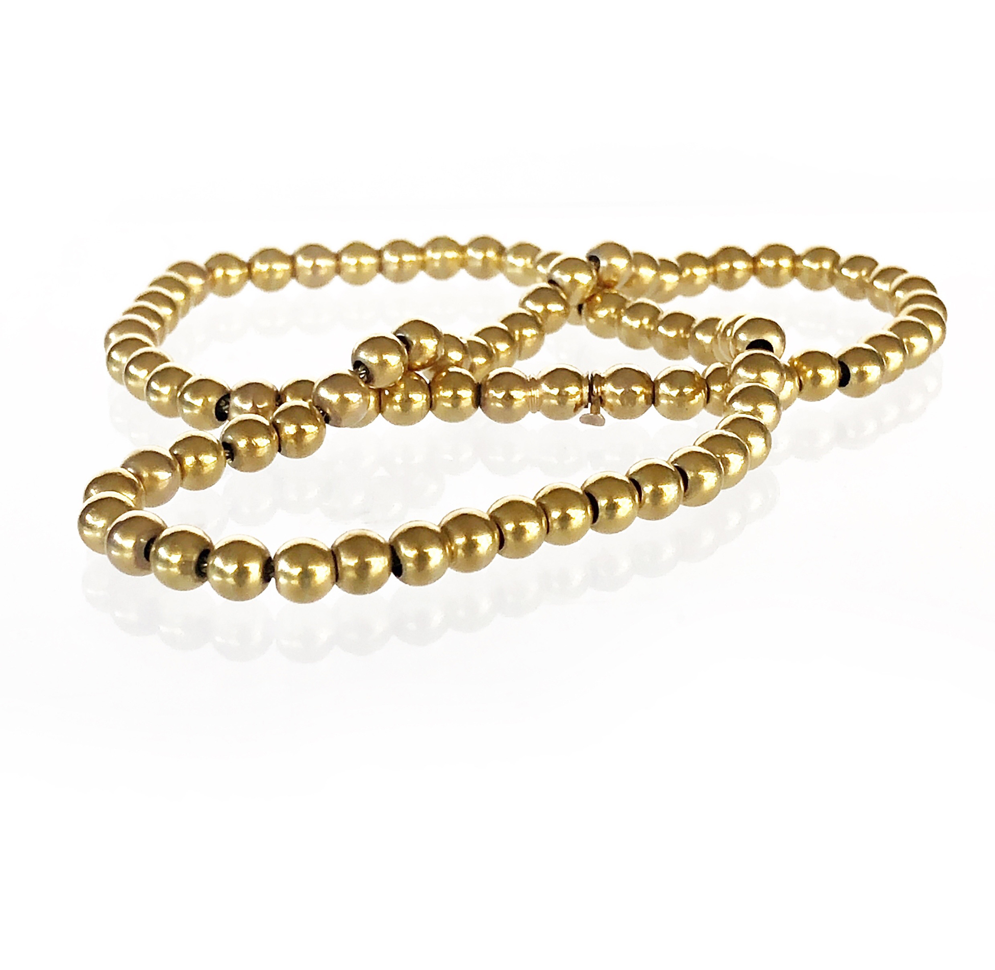 14k Yellow Gold Beaded Necklace Witherell's Auction House