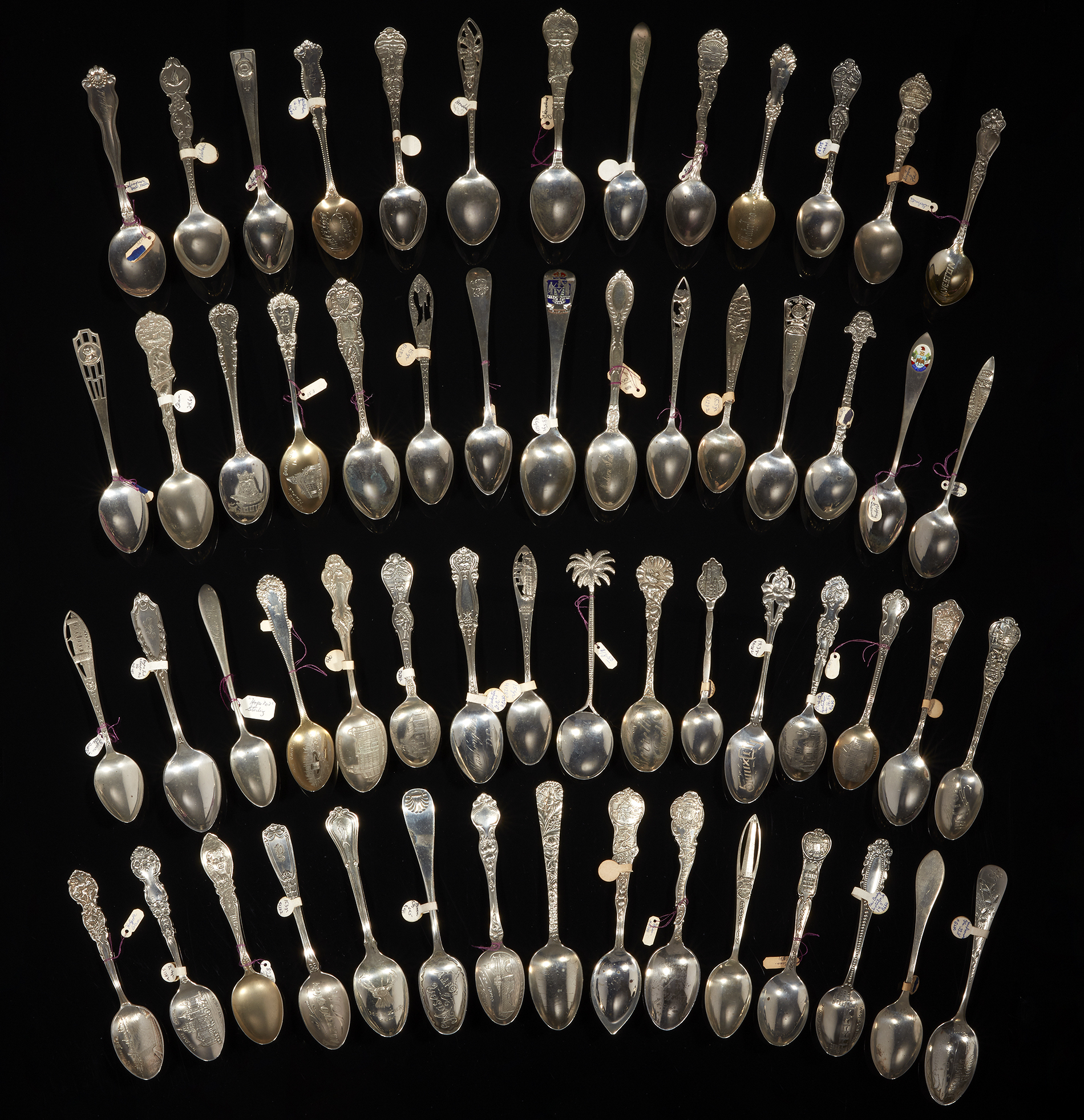Assorted Silver Souvenir Spoons Witherell's Auction House