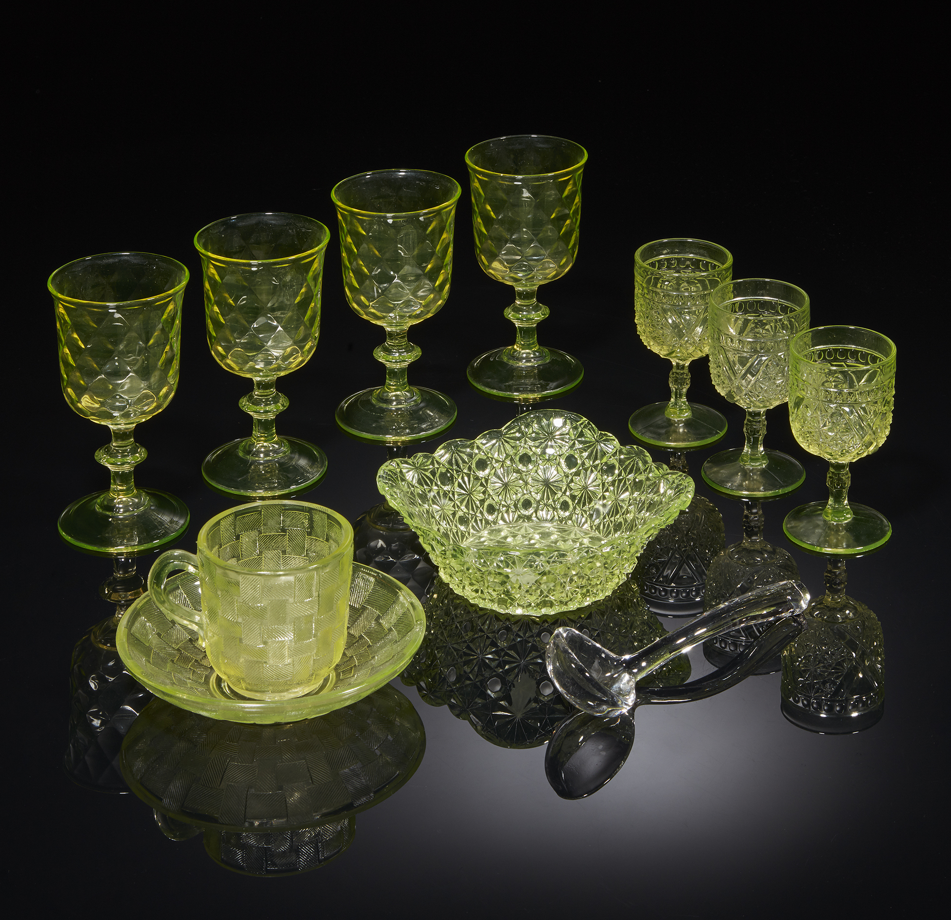 Assorted Vaseline Glass Witherell's Auction House