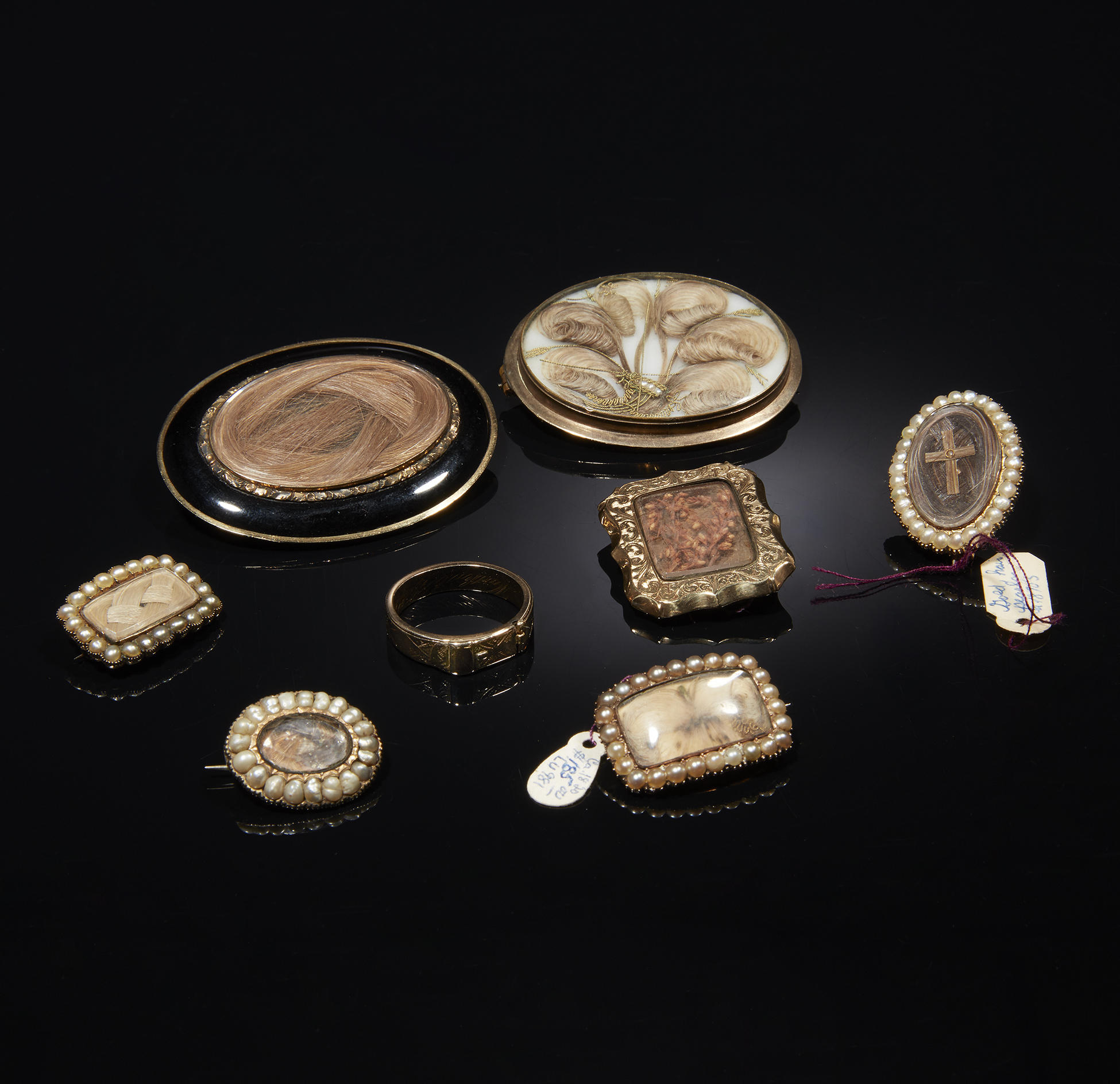 Assorted Mourning Hair Jewelry Witherell's Auction House