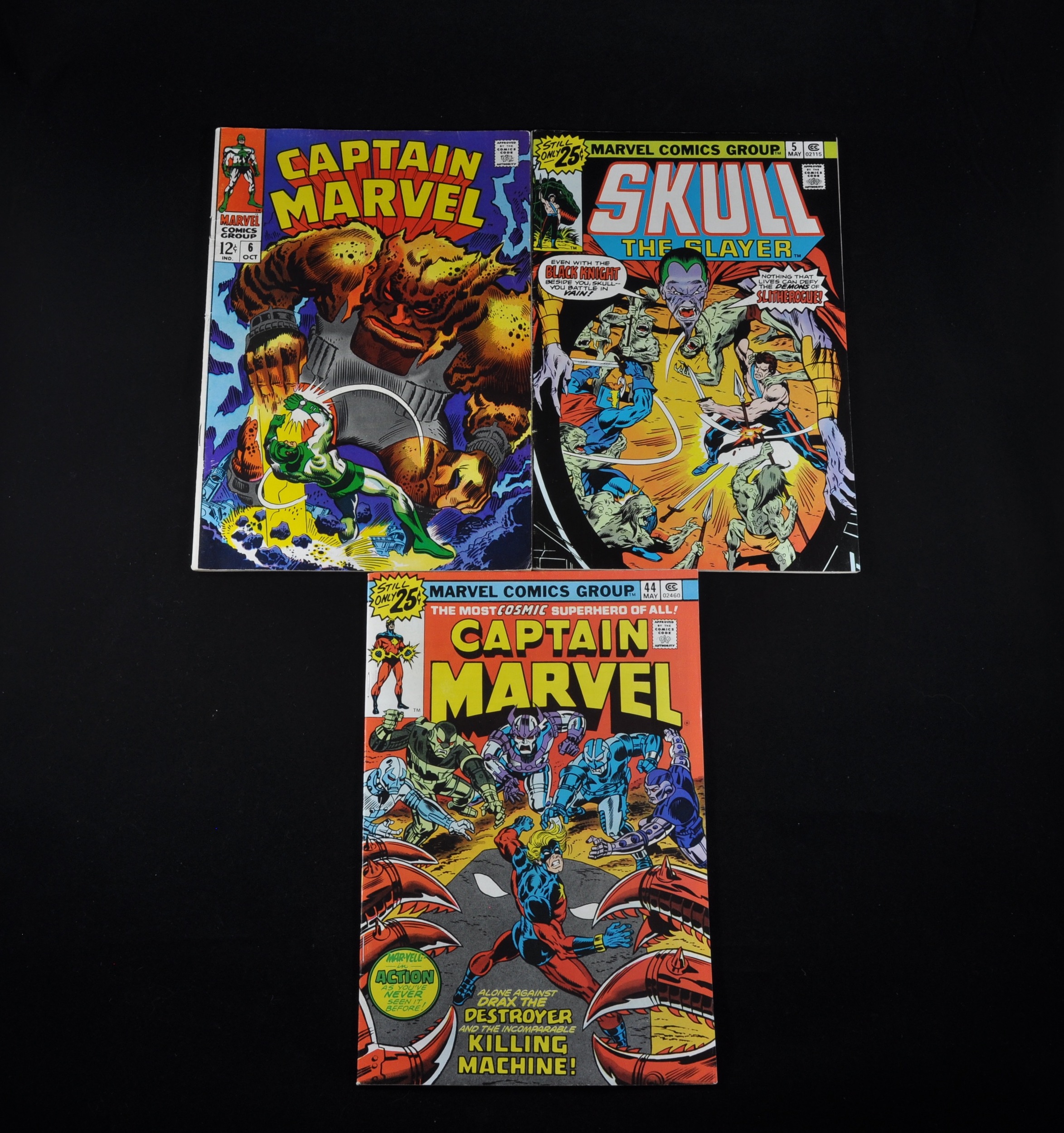 Marvel Comic Collection Captain Marvel 6 and 44, Skull, The Slayer