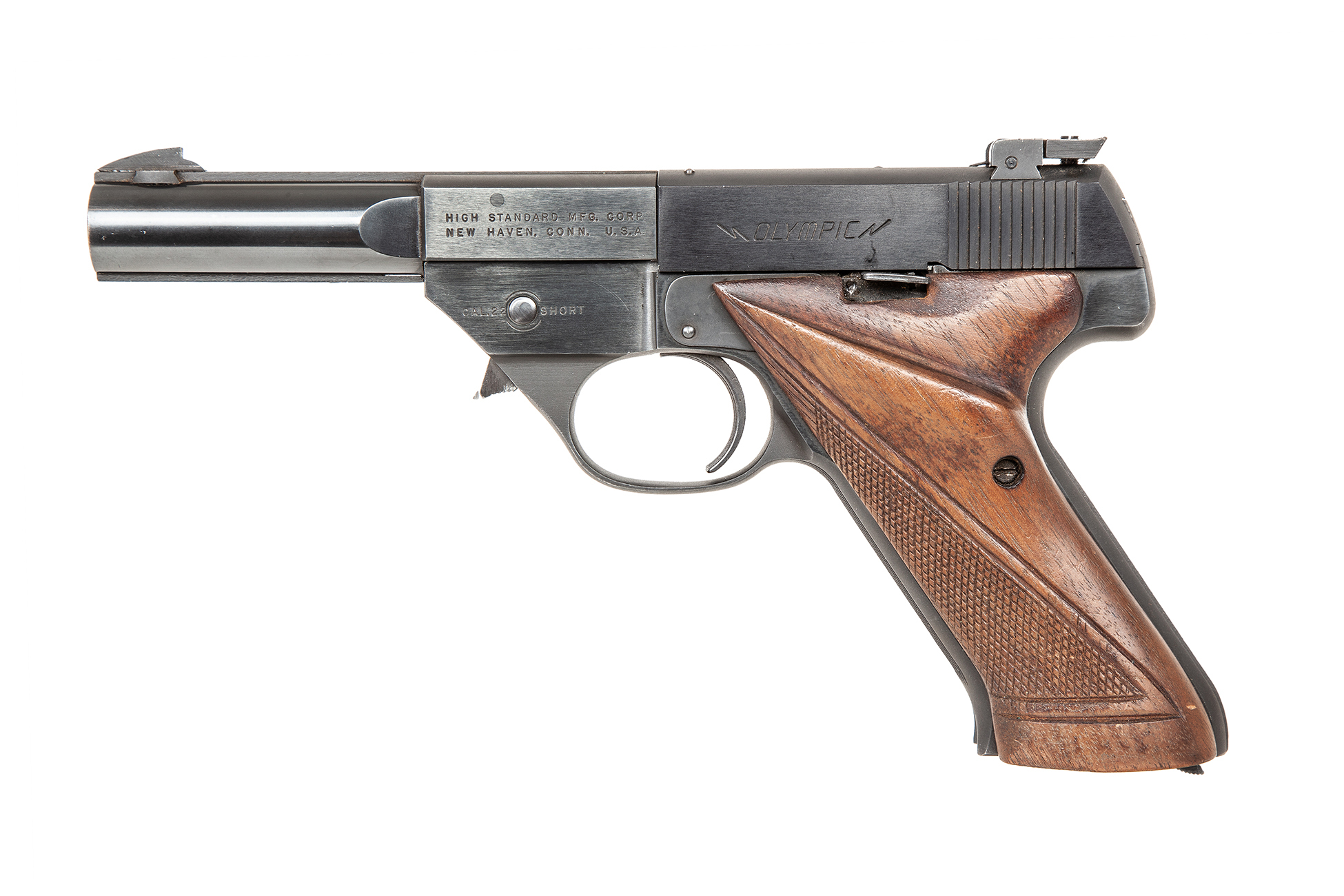 High Standard Olympic .22 short caliber bull barreled target pistol Witherell's Auction House