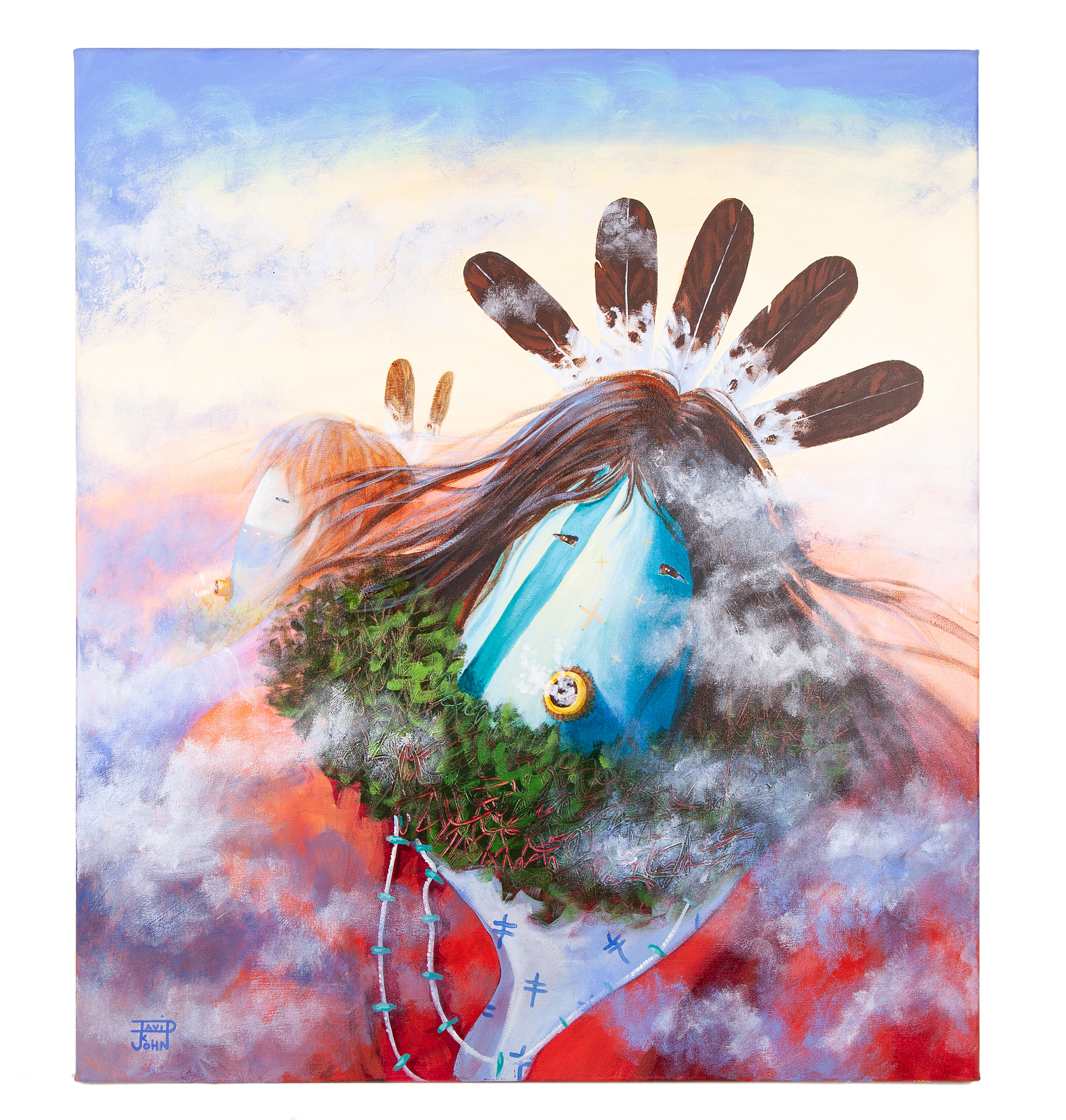 Painting, David K. John (20th c), "Morning Spirits Yei" Witherell's